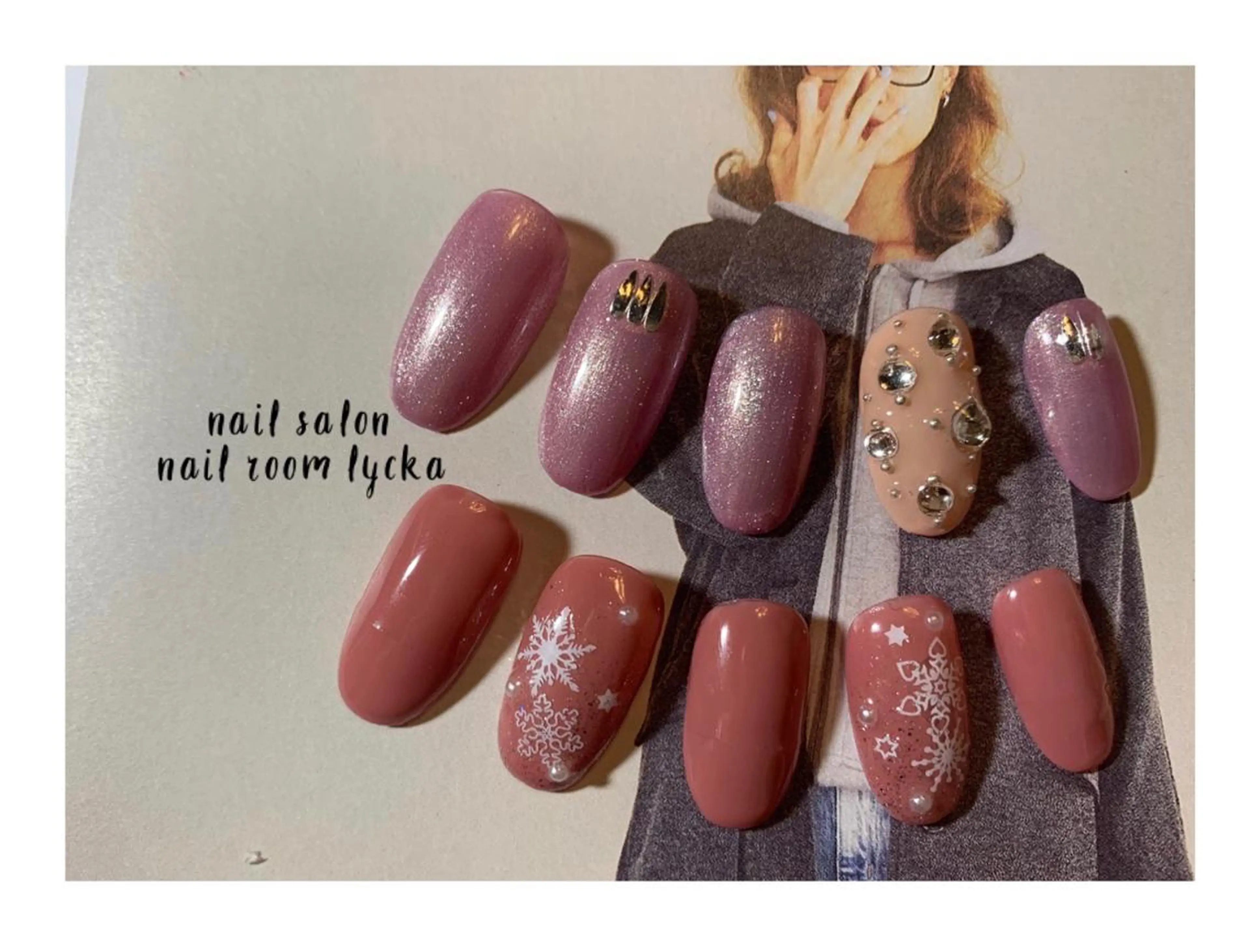 ネイル ジェルネイル パラジェル 冬ネイル ﾈｲﾙﾙｰﾑﾘｯｶ 𝐦𝐚𝐲𝐮のネイルデザイン