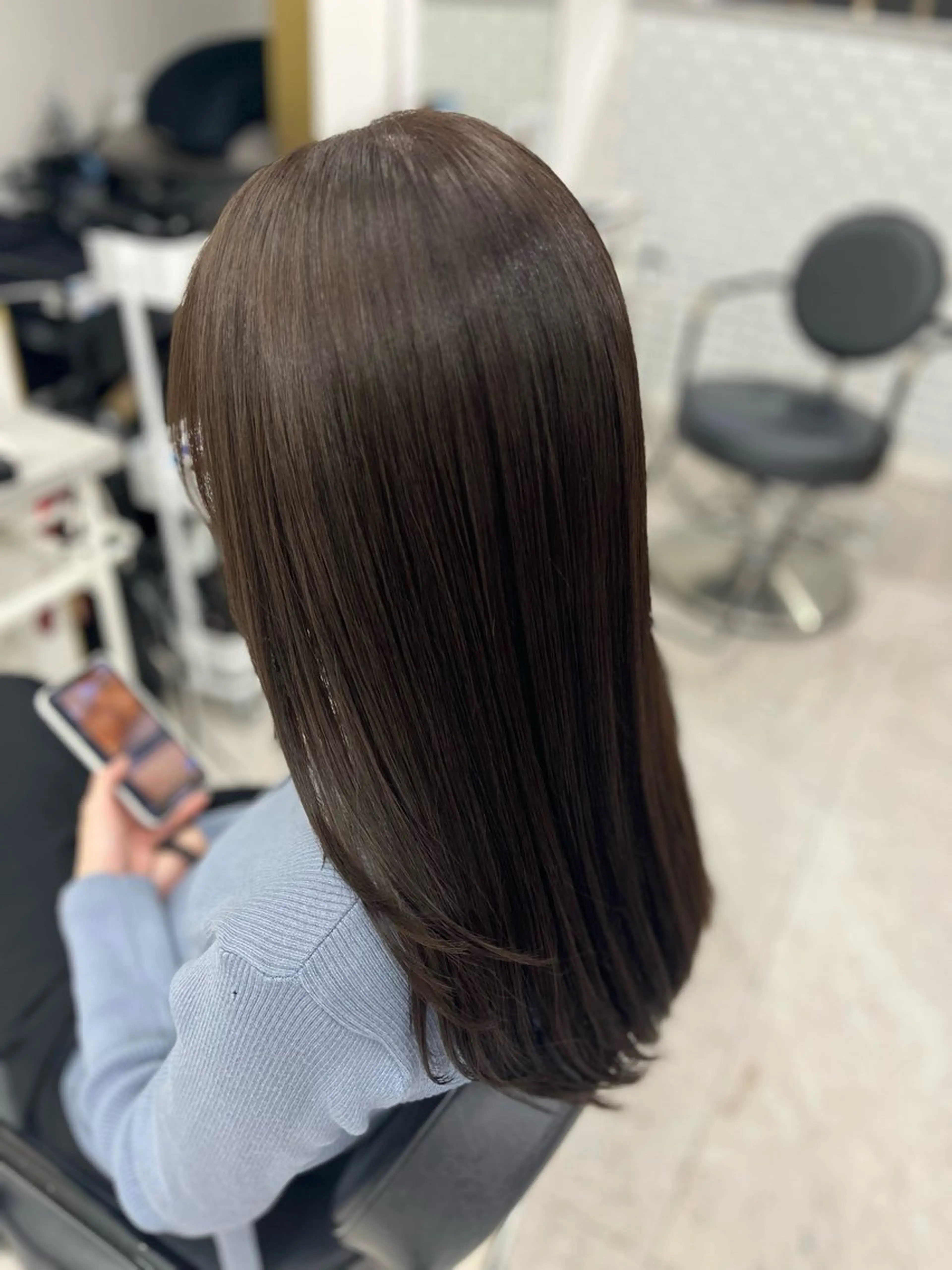 ロング カラー ベージュカラー オリーブベージュ カット ヘアカラー トリートメント 🫧ぷる艶カラー🫧 Yuubi🦩のヘアスタイル