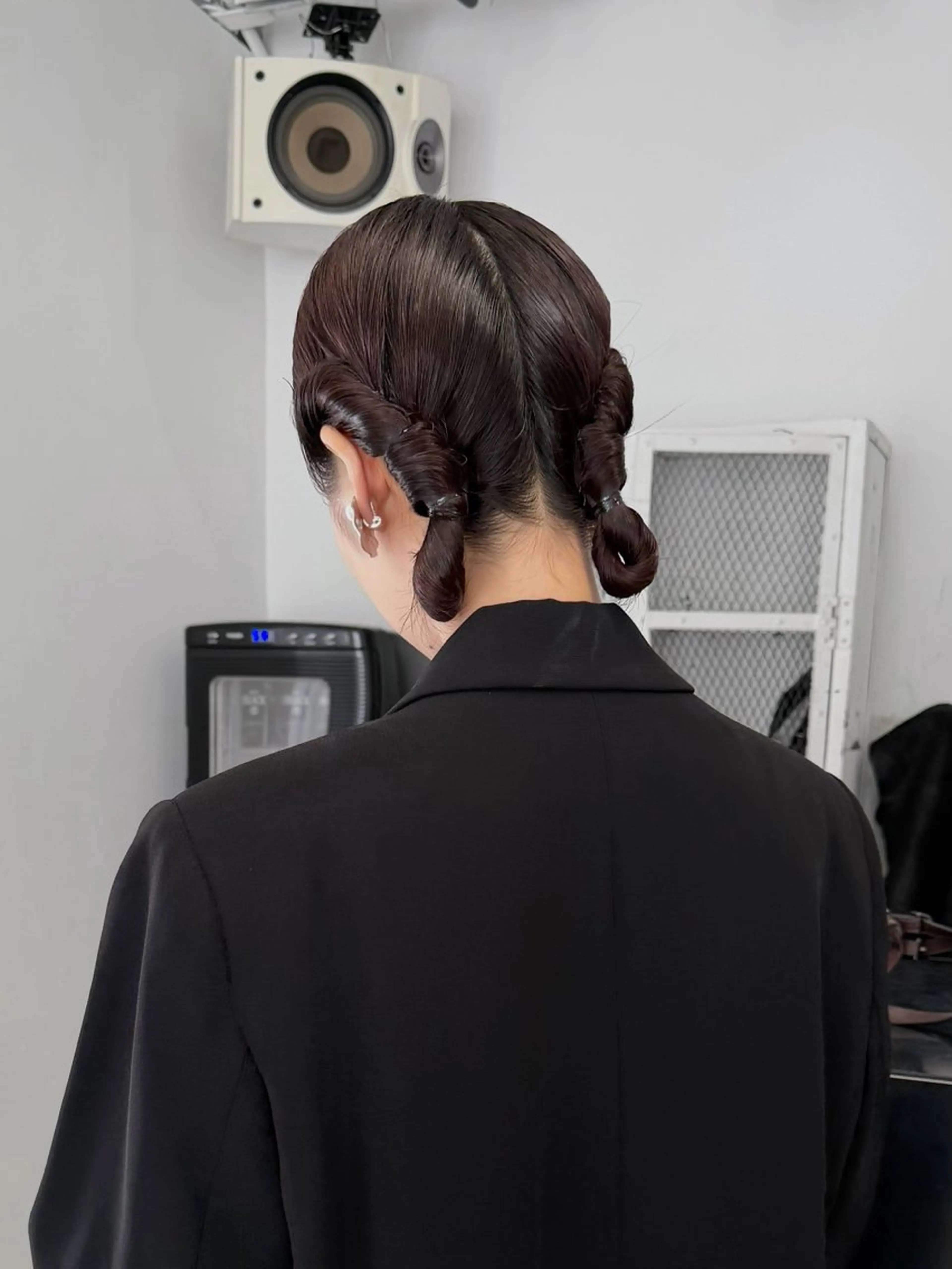 セミロング カラー ヘアアレンジ ヘアセット 艶ハイトーン/ヘア アレンジAYAKAのヘアスタイル