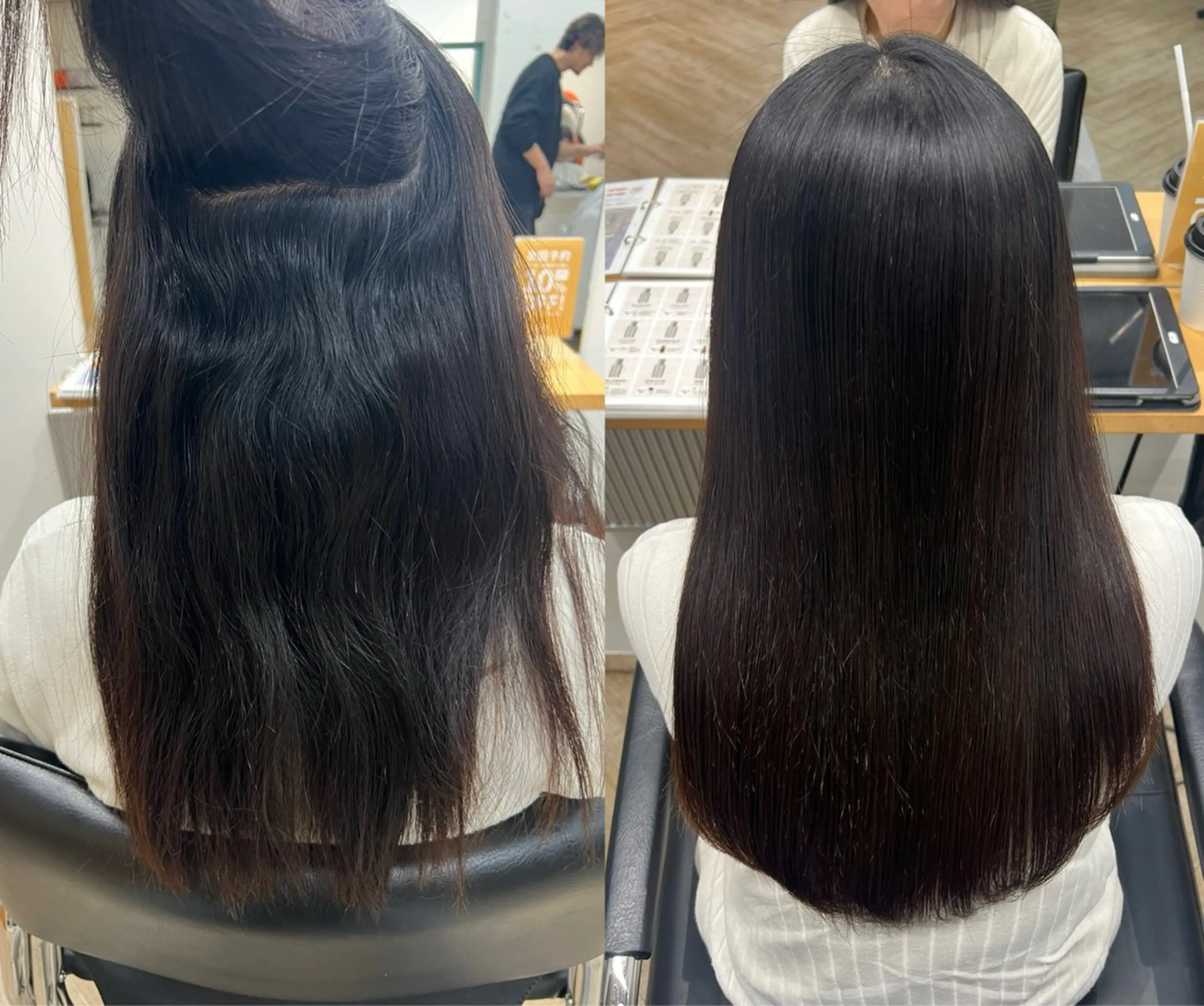 ロング カット 縮毛矯正 トリートメント ベージュ/髪質改善 新潟/万代/井上佑のヘアスタイル