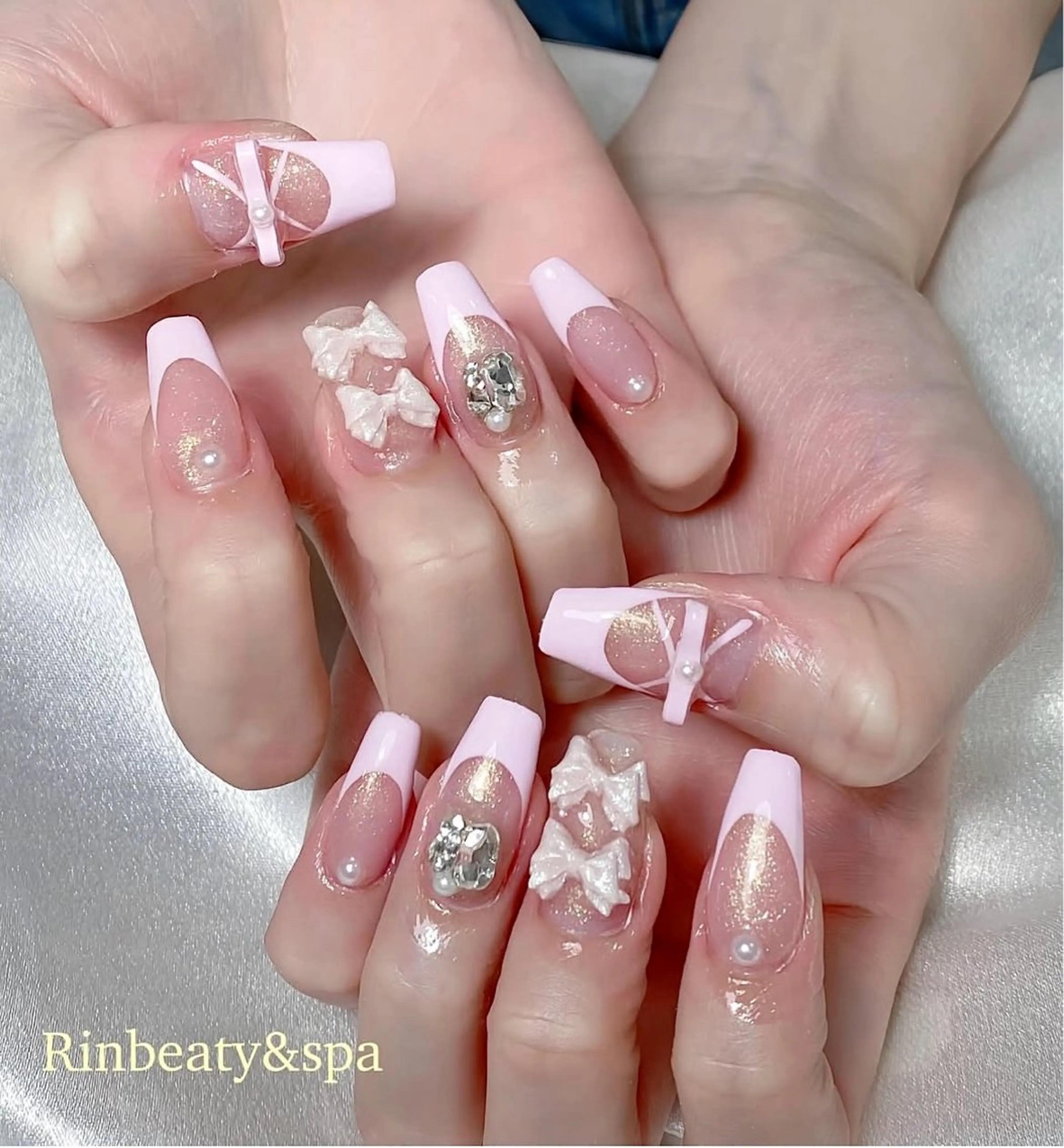 ネイル アートネイル フレンチネイル ジェルネイル 韓国ネイル ミラーネイル Rin Nail 新大久保店のネイルデザイン