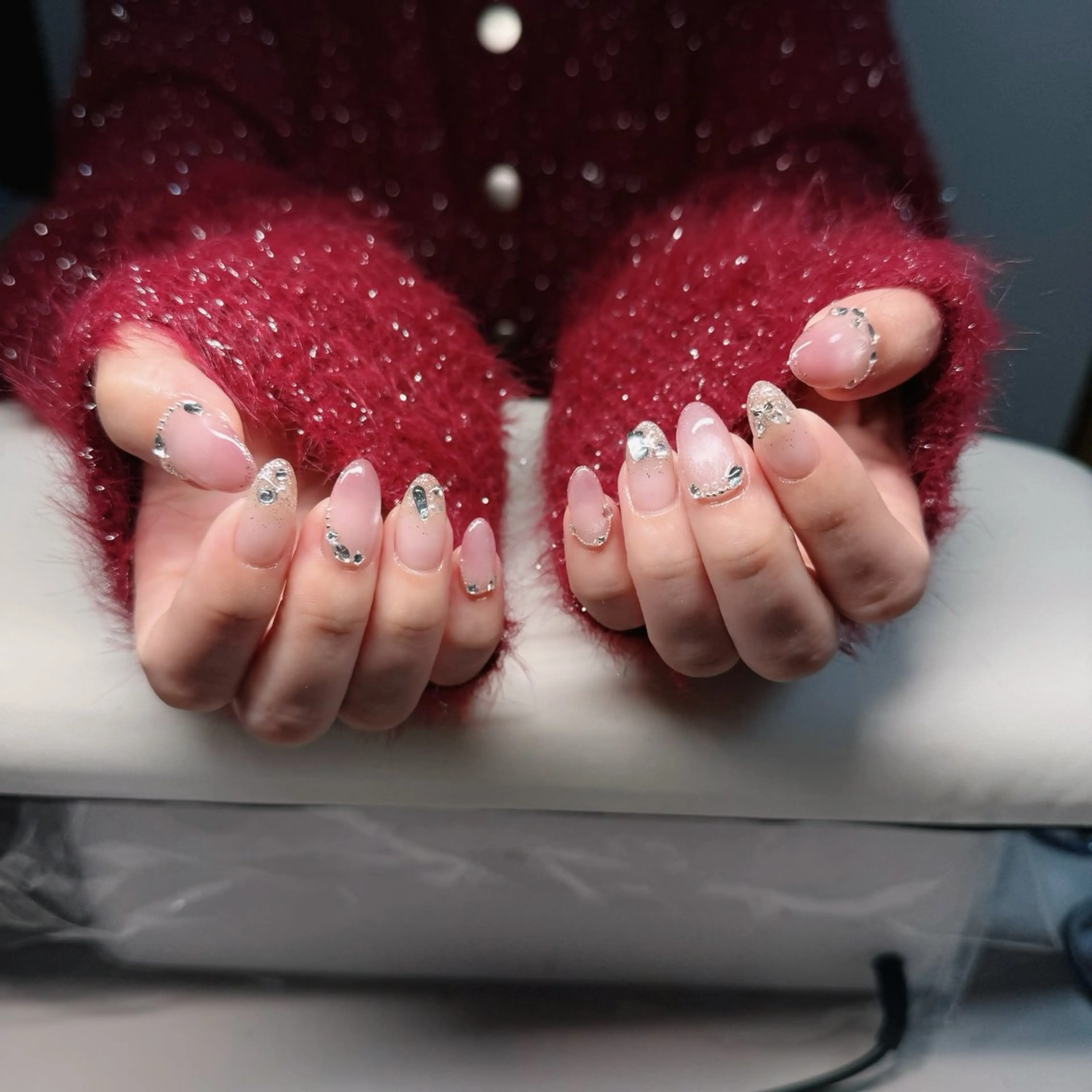 ネイル チークネイル フレンチネイル グラデーション 韓国ネイル マグネットネイル Hana Nailのネイルデザイン