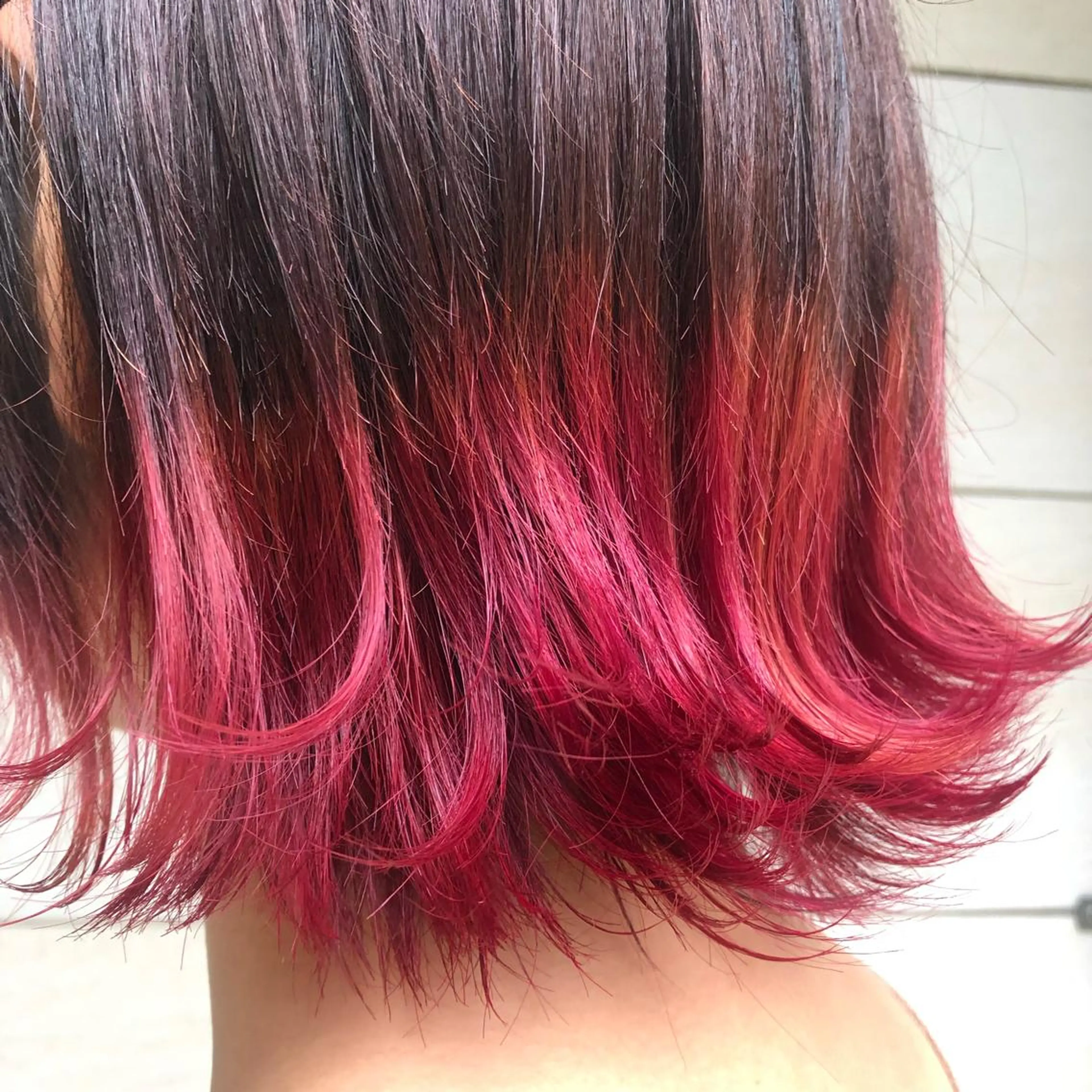 ミディアム カラー レッドカラー 森本　舞✴︎ 似合わせパーマのヘアスタイル