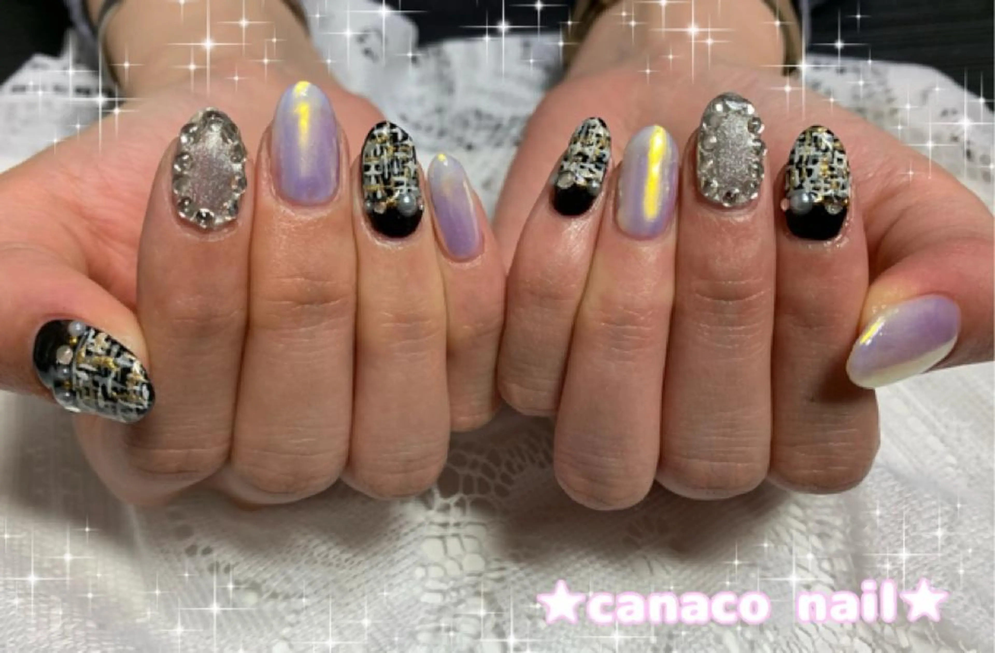 ネイル アートネイル オーロラネイル ジェルネイル キラキラネイル ラメ(グリッター) ハンドネイル ハンドケア ベテランネイル cnc  nailのネイルデザイン