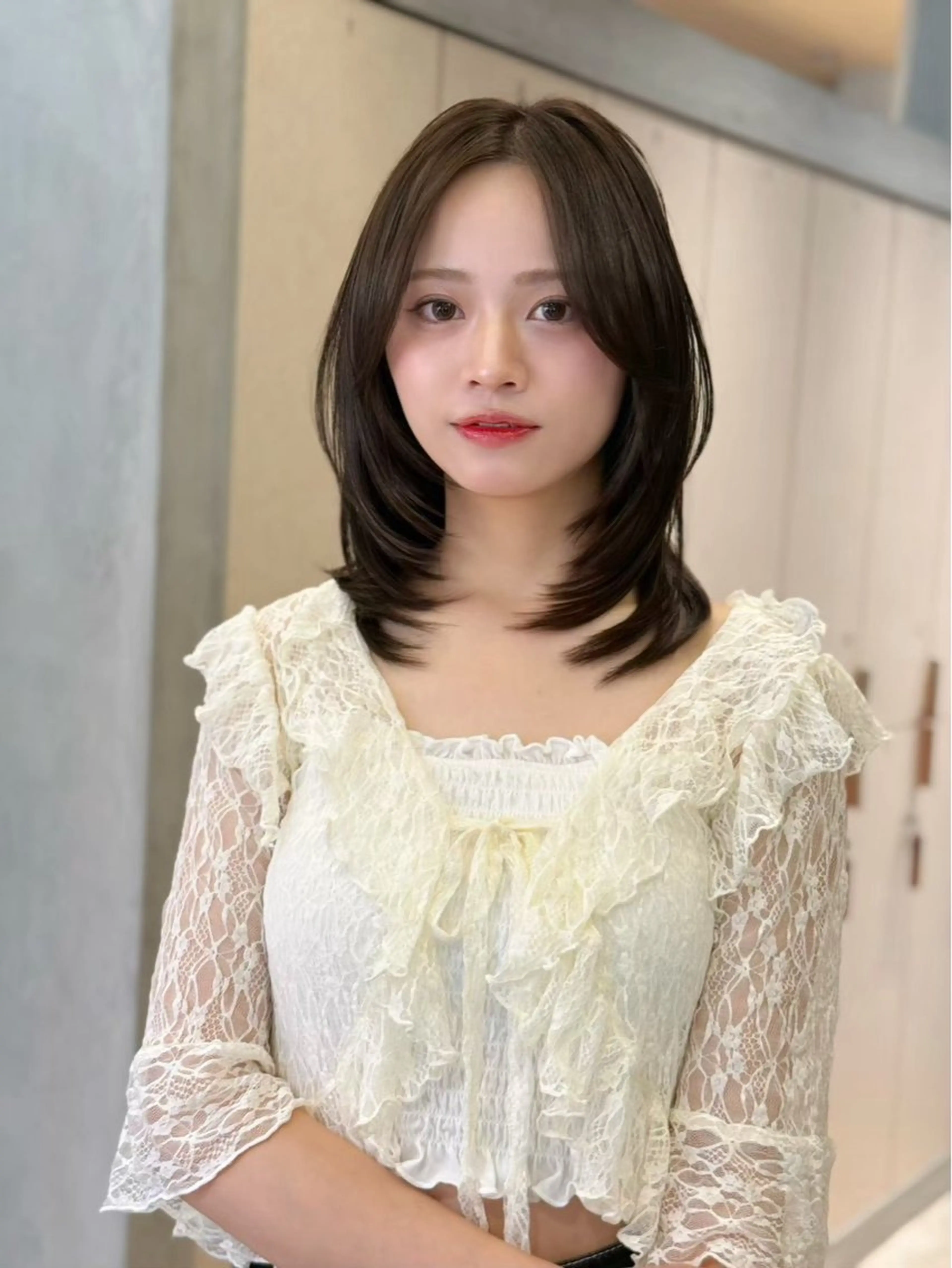 ミディアム カット ヘアカラー トリートメント 縮毛矯正/レイヤー/ 髪質改善/林のヘアスタイル