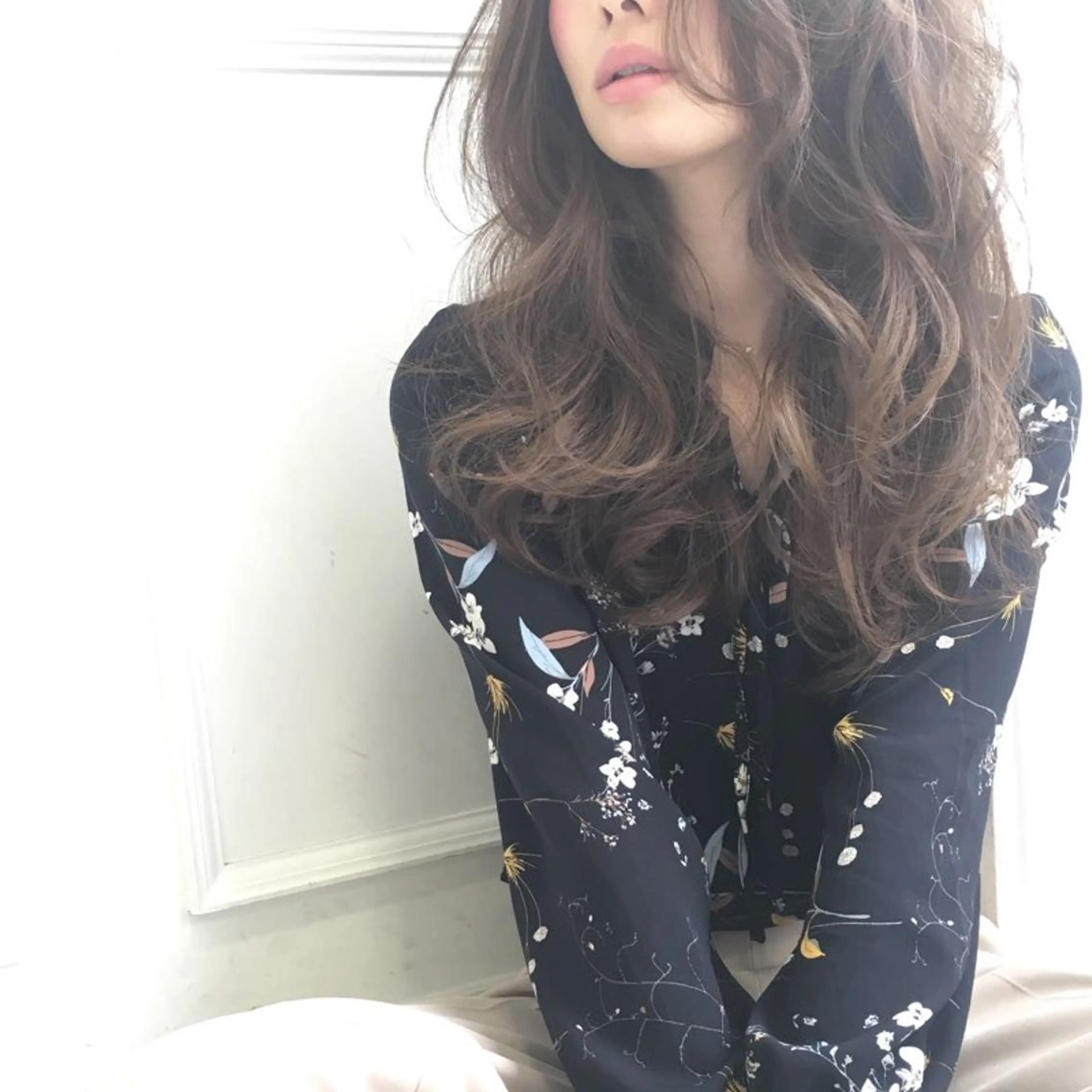 ロング カラー パーマ ヘアアレンジ ◆感動口コミ/最小顔 理論カット◆森口 峻のヘアスタイル