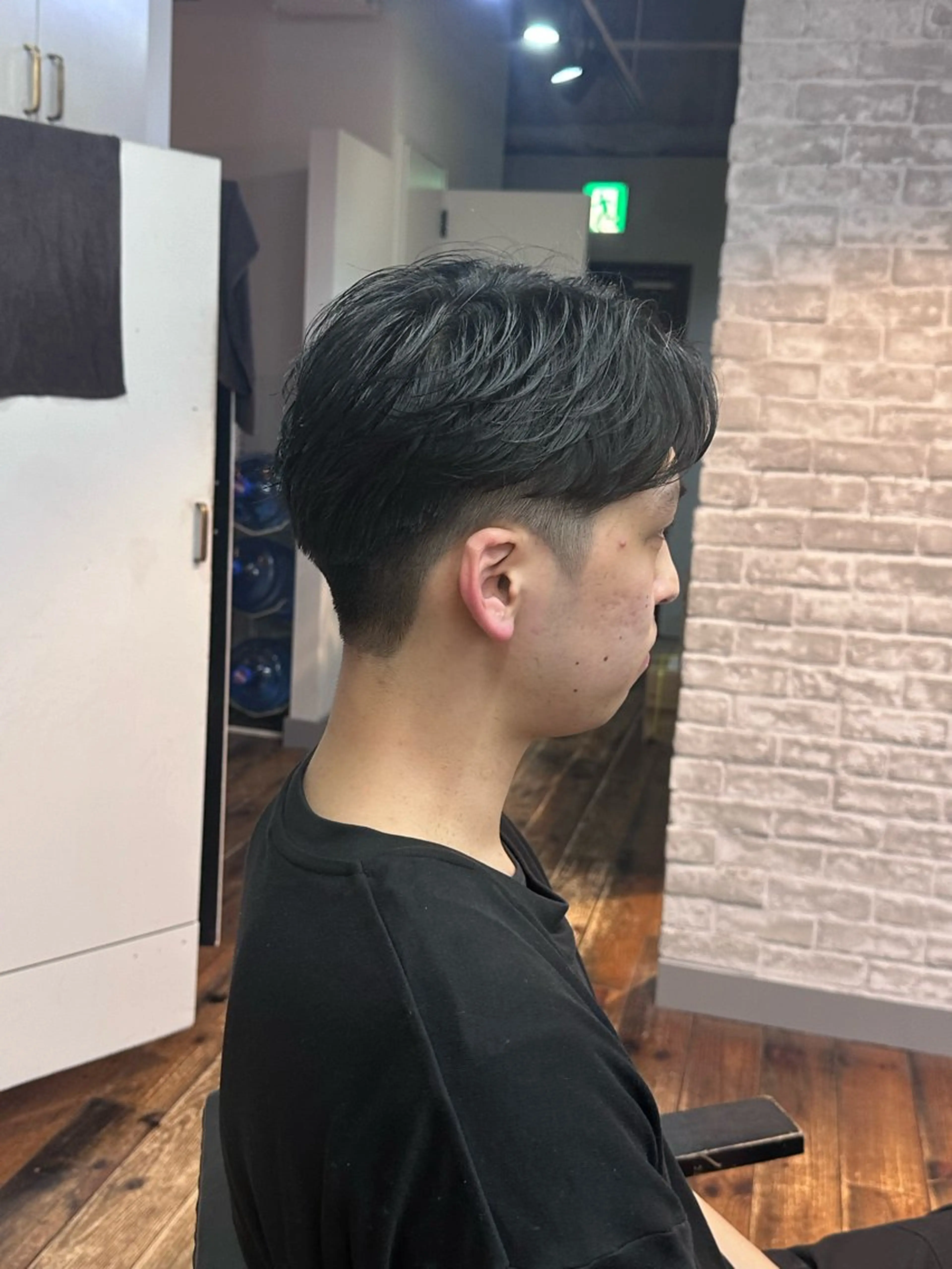 ショート メンズ 🩵つなぎショート✨ パーマスタイル みくのヘアスタイル