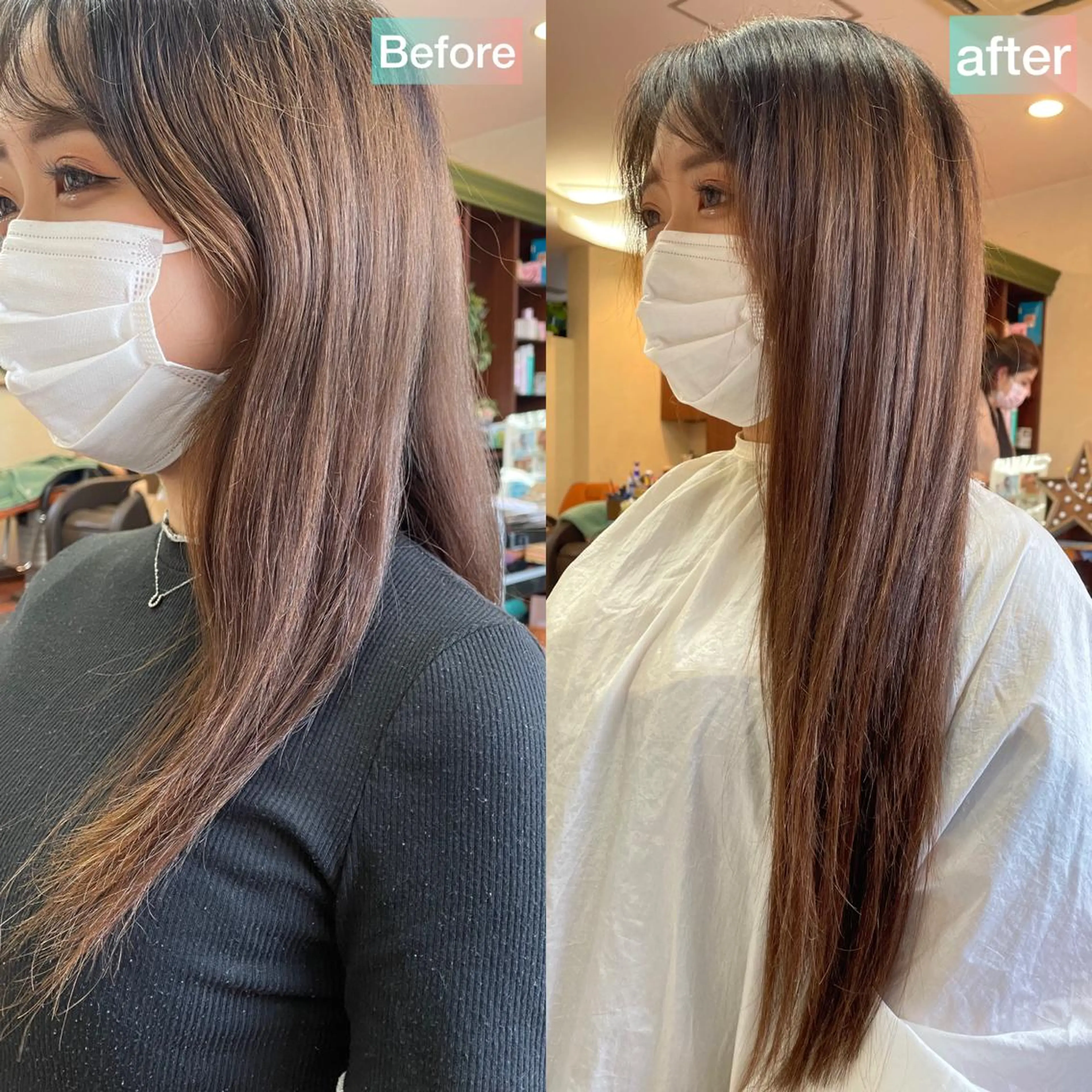 ロング カット ヘアカラー エクステ Vyuha ビューハのヘアスタイル