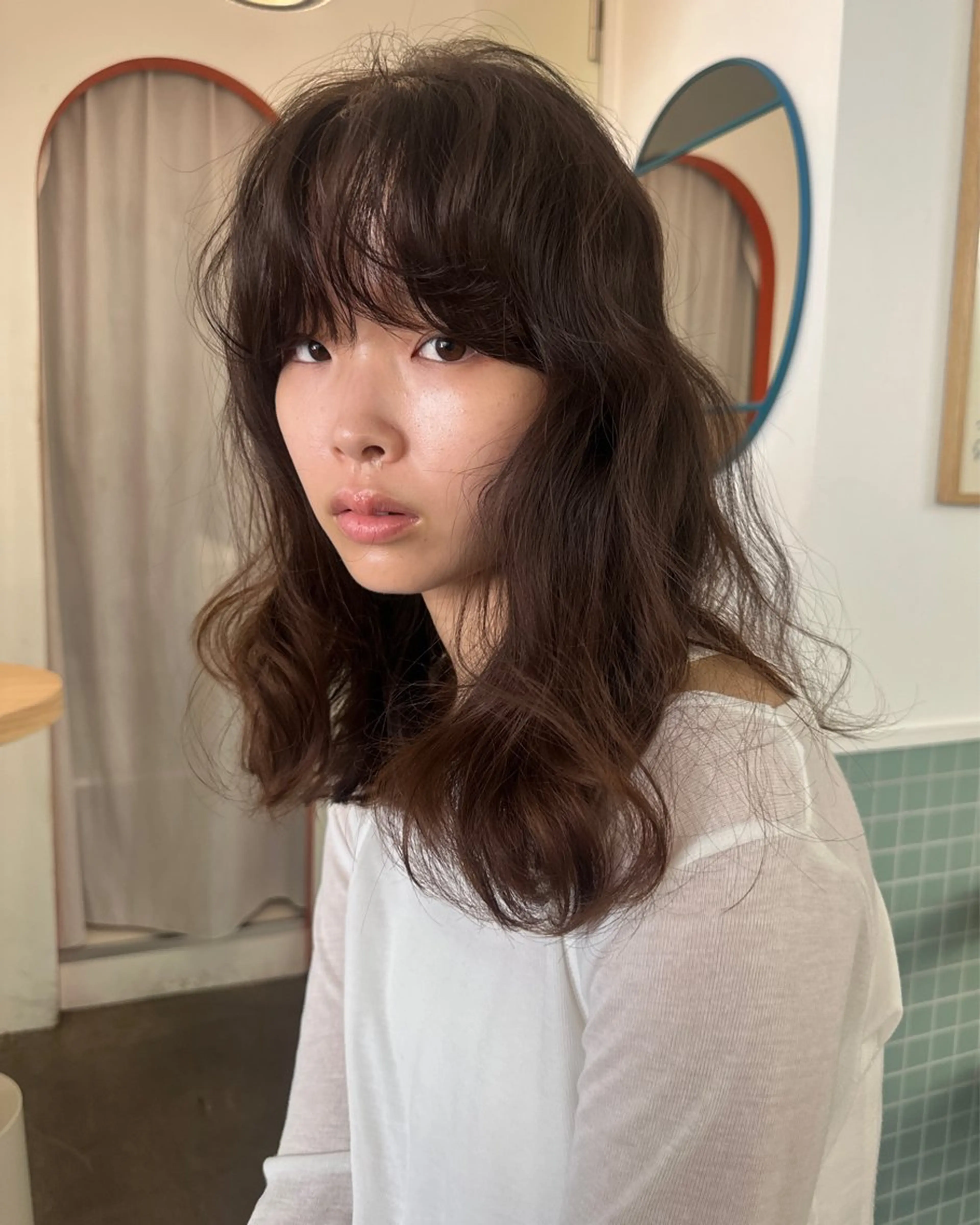 似合わせカット+ケアカラー+ケアパーマ #ボブパーマ#ロングパーマ#コテ巻き風パーマ#ブリーチパーマの写真