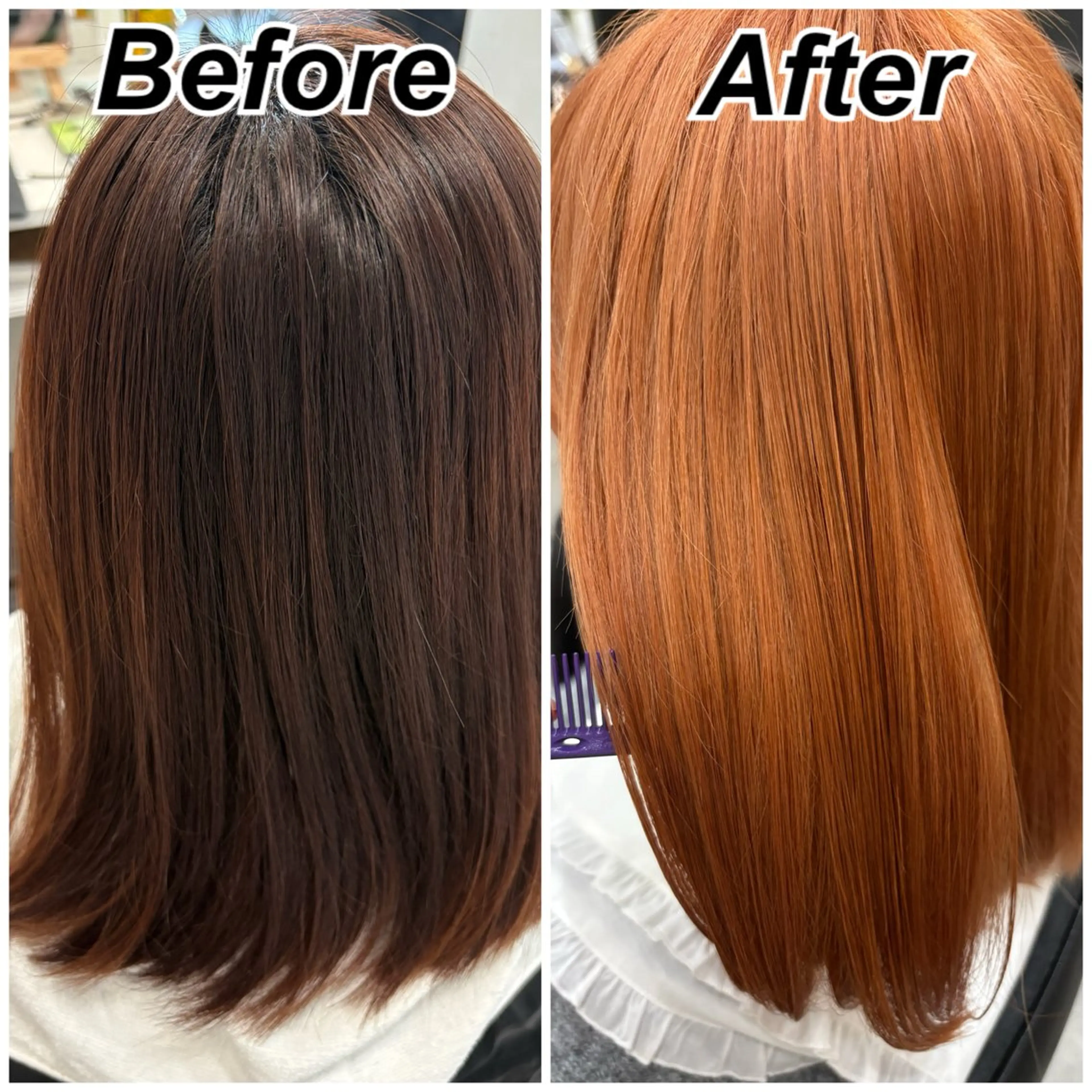 セミロング カラー 暖色系カラー 🌼Kana🌼のヘアスタイル