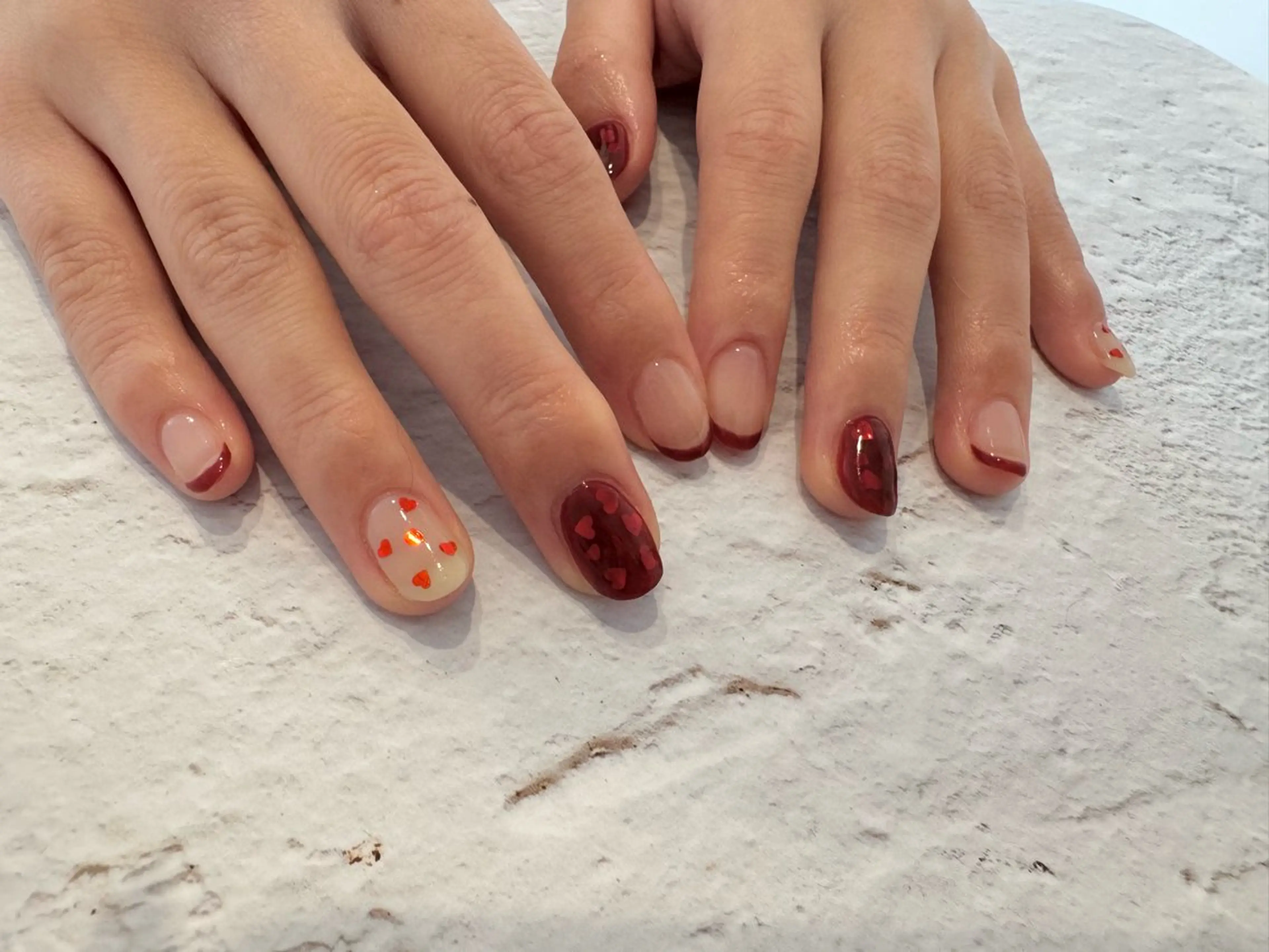 ネイル ハート ハンドネイル byeol nailのネイルデザイン