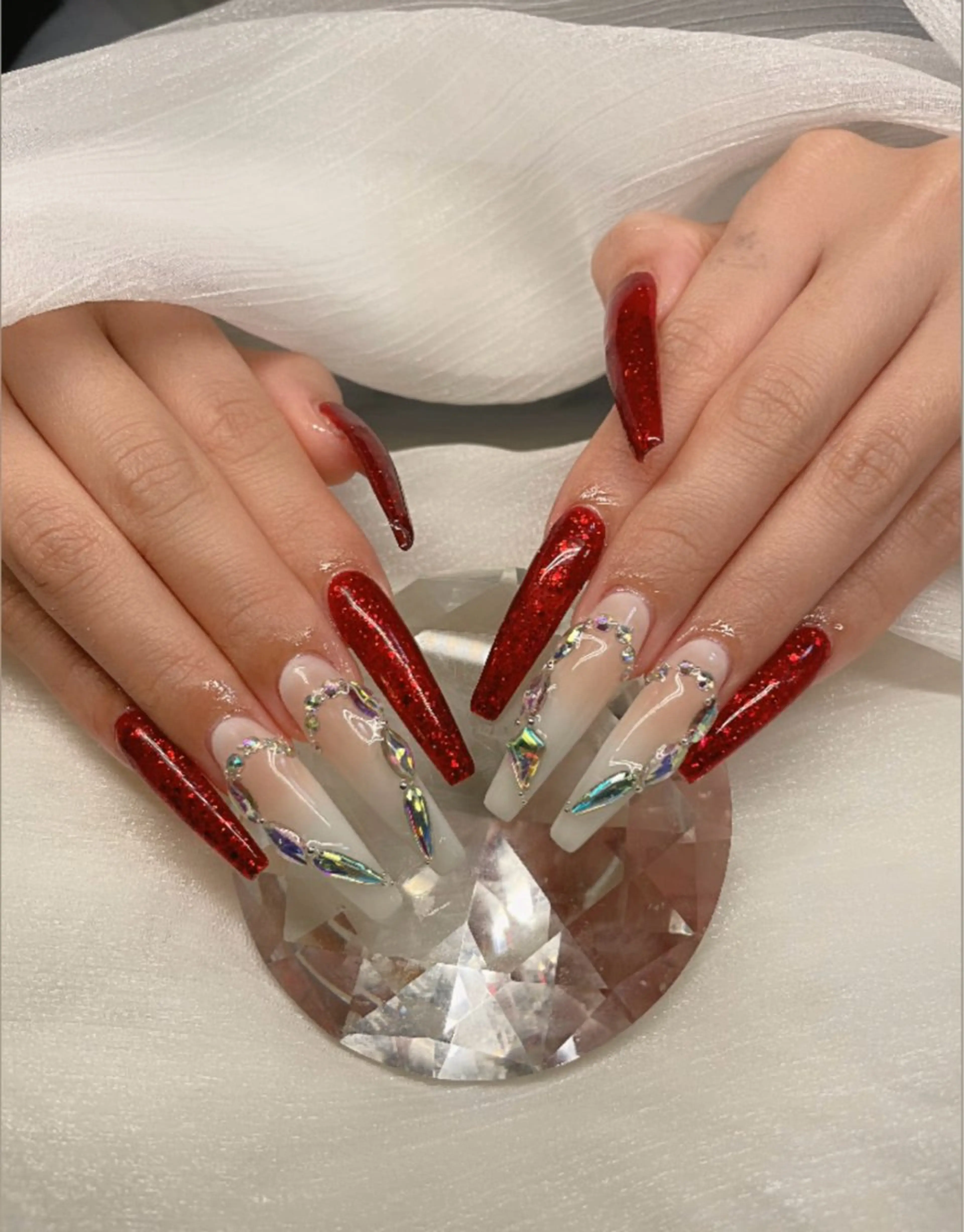 ネイル アートネイル オーロラネイル チークネイル 長さ出し フットネイル ハンドネイル Chan nailsのネイルデザイン