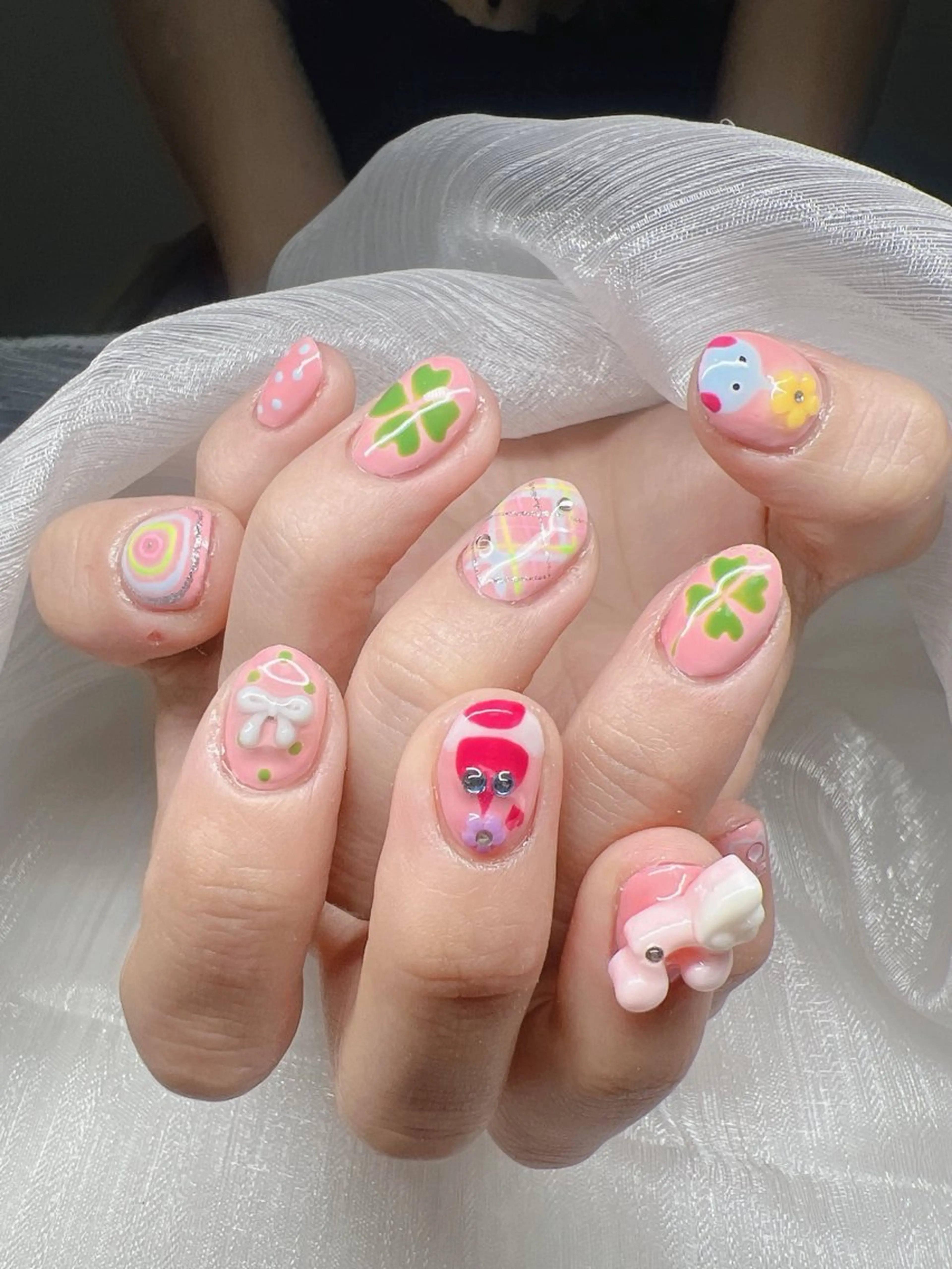 ネイル 長さ出し グラデーション キラキラネイル マグネットネイル ニュアンスネイル Lee Nails チップ長さだし専門店のネイルデザイン