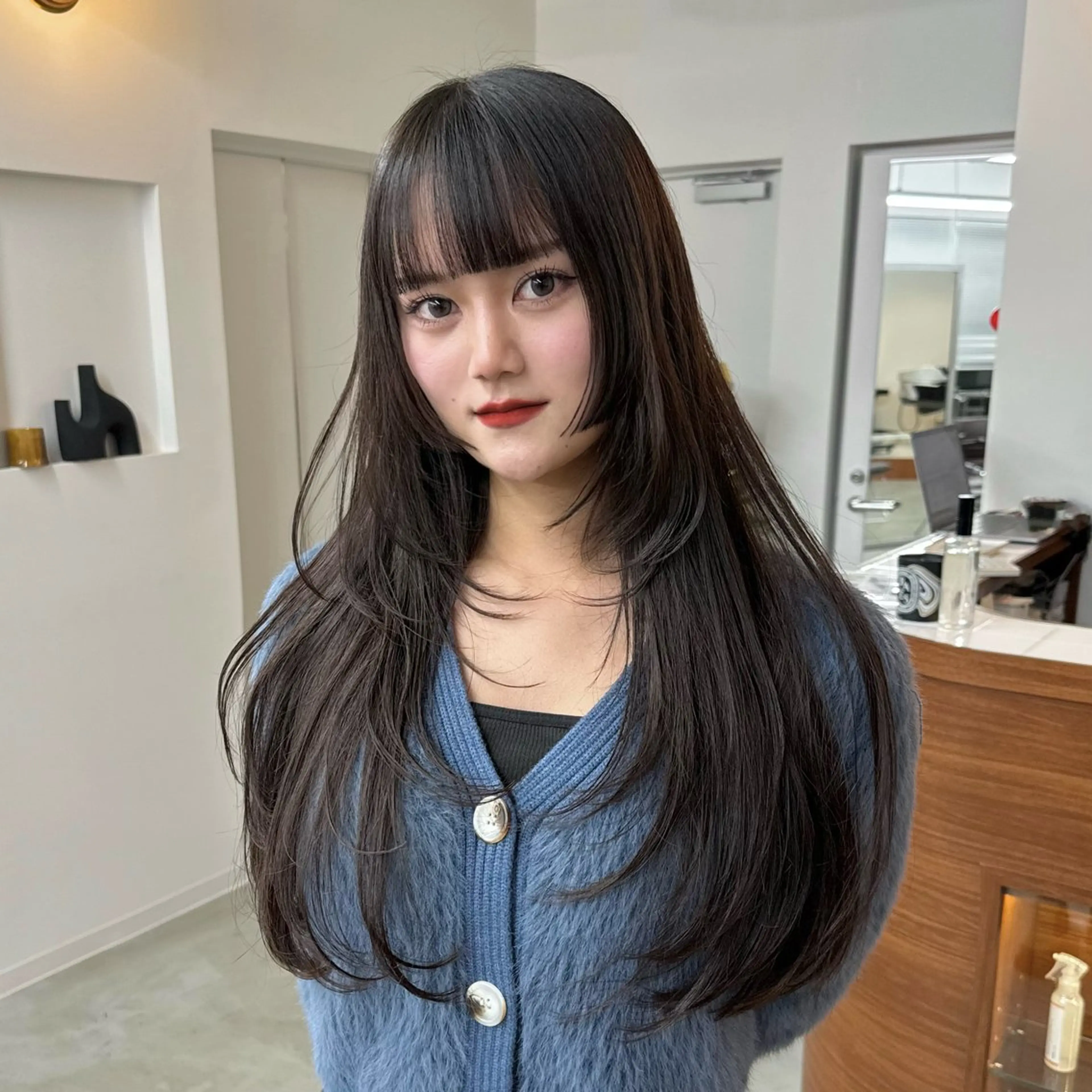 ロング 姫カット レイヤーカット エクステモデル募集 💗大阪梅田/川上のヘアスタイル