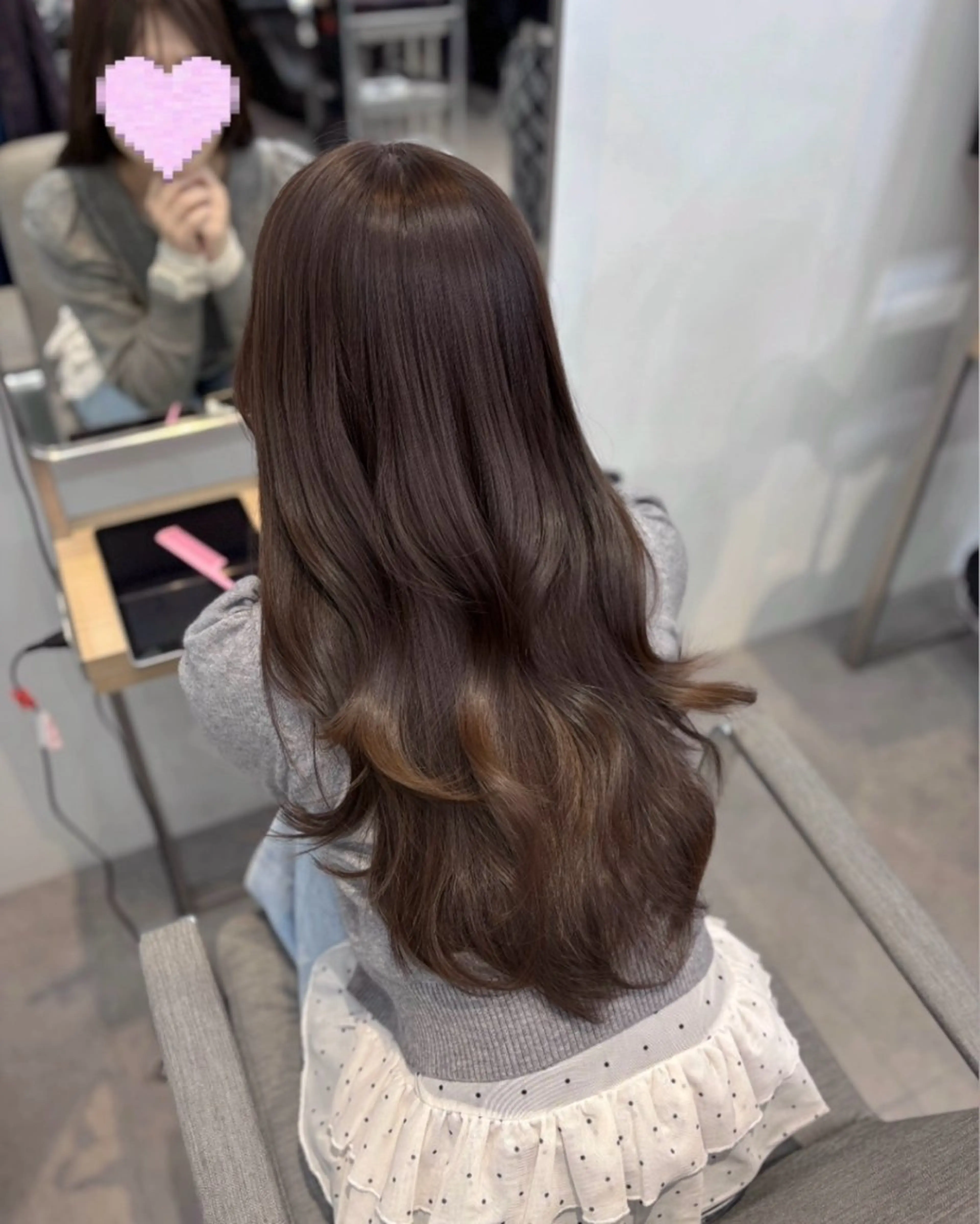 ロング ケアカラー レイヤーカット カット ヘアカラー 透明感/韓国ヘア/ miyu 🎀のヘアスタイル
