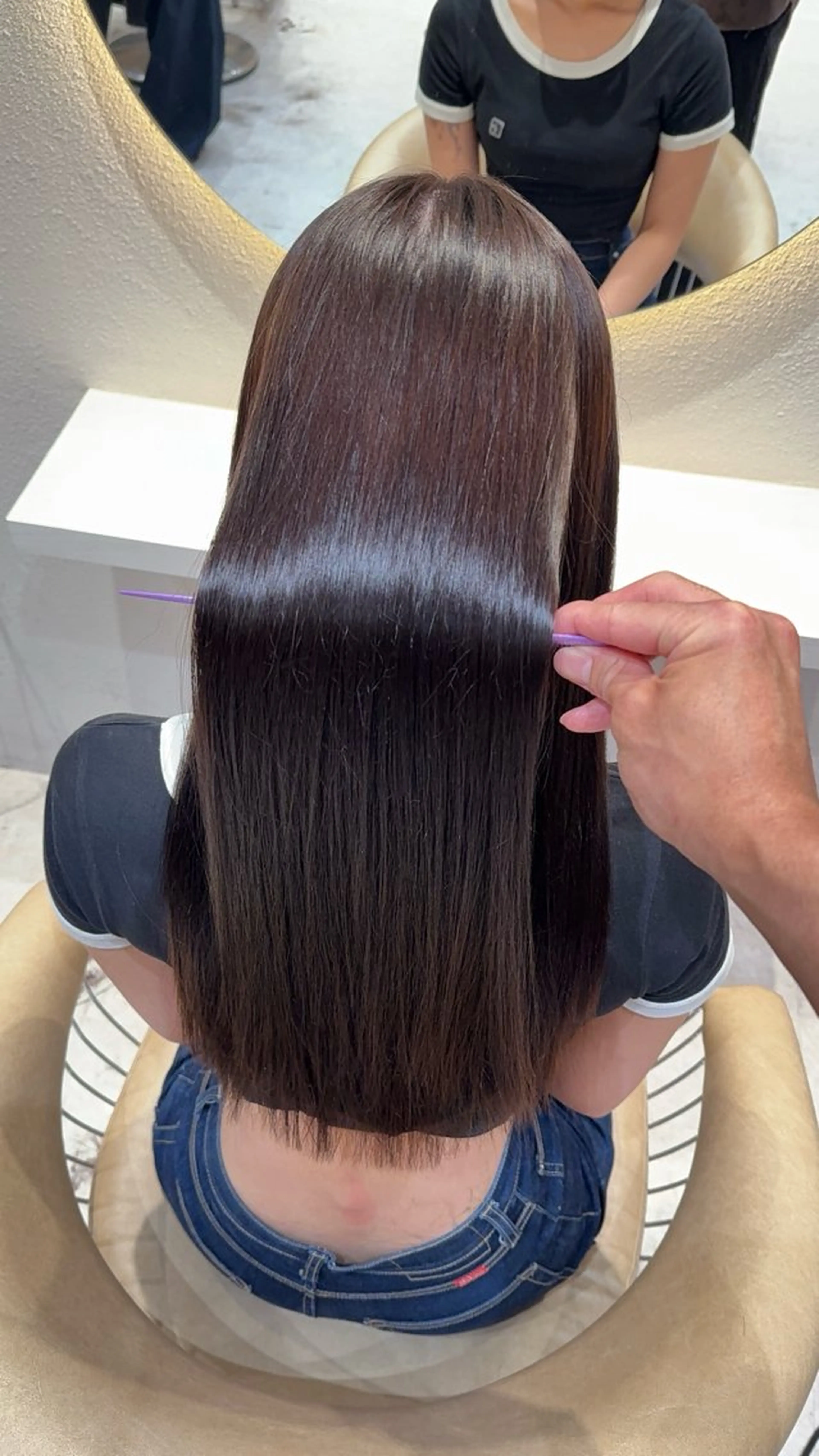 セミロング カラー カット ヘアカラー 縮毛矯正 レイヤー❣️縮毛矯 川村利幸のヘアスタイル