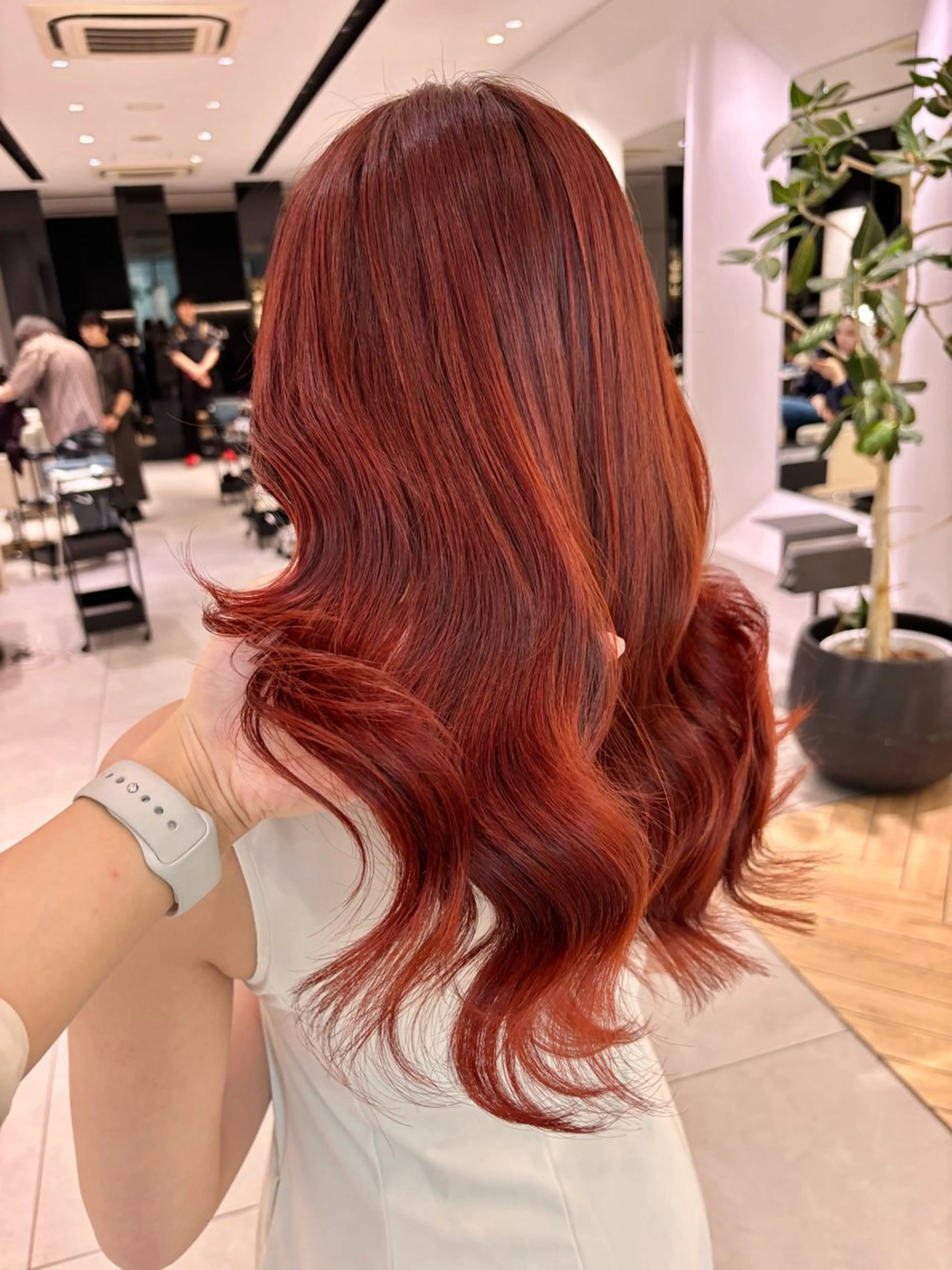 ロング オレンジブラウン 韓国風ヘア ヘアカラー トリートメント 銀座/韓国レイヤー/ 艶カラー🍓原田侑依のヘアスタイル