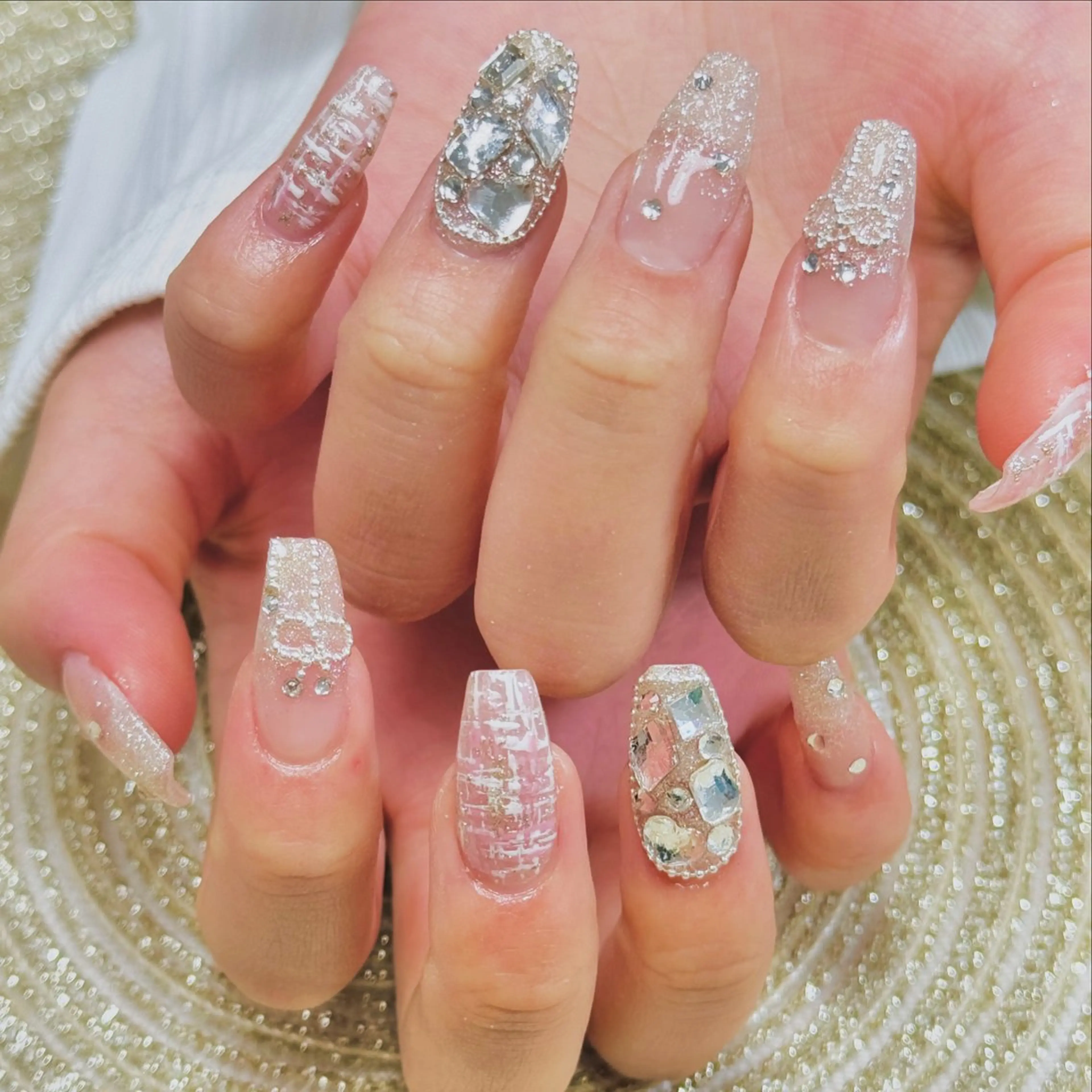 ネイル チークネイル ツイードネイル moa nailのネイルデザイン