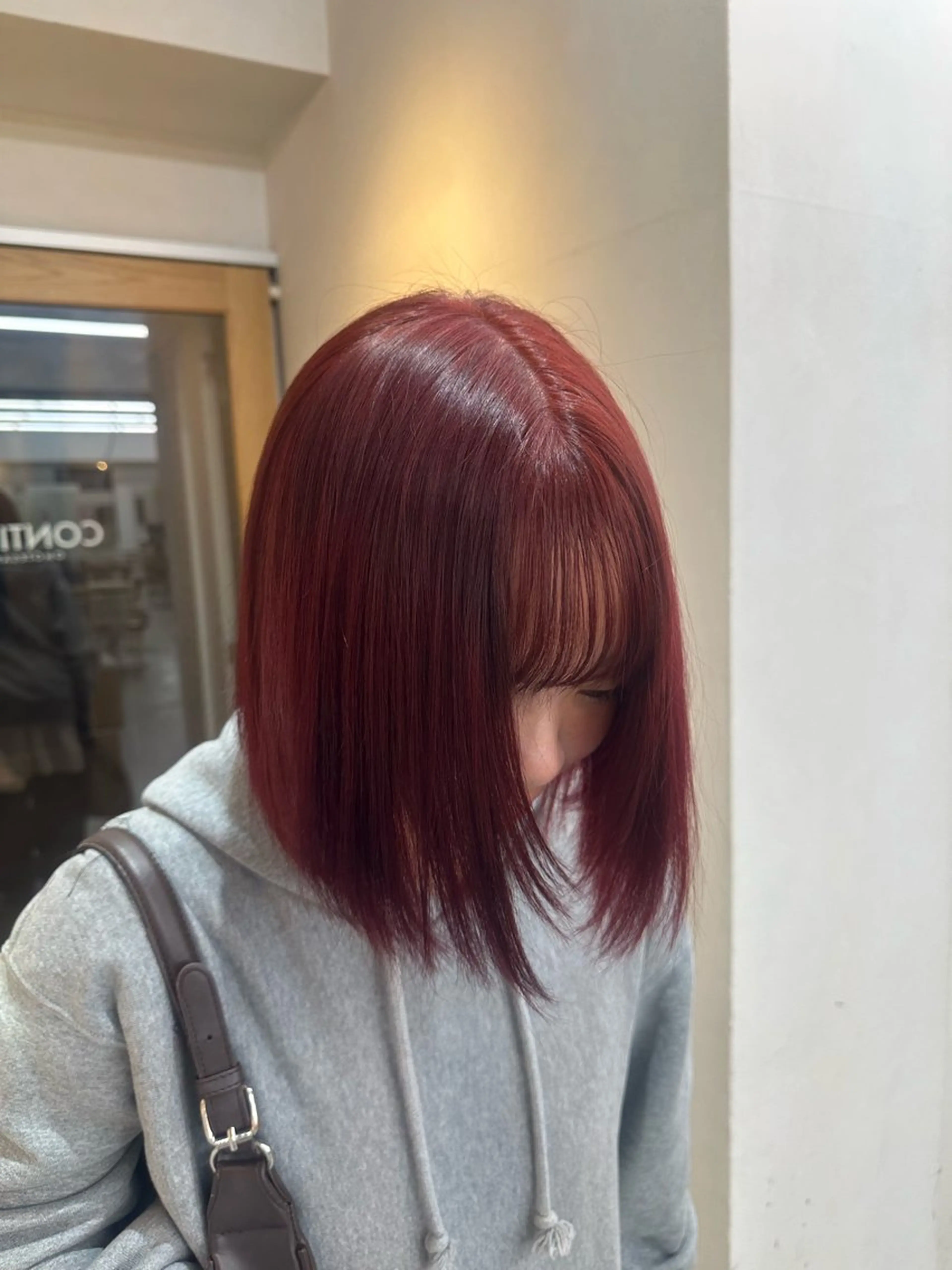 ミディアム カラー ヘアカラー トリートメント 艶カラー/暖色 /縮毛/メンズヘアのヘアスタイル