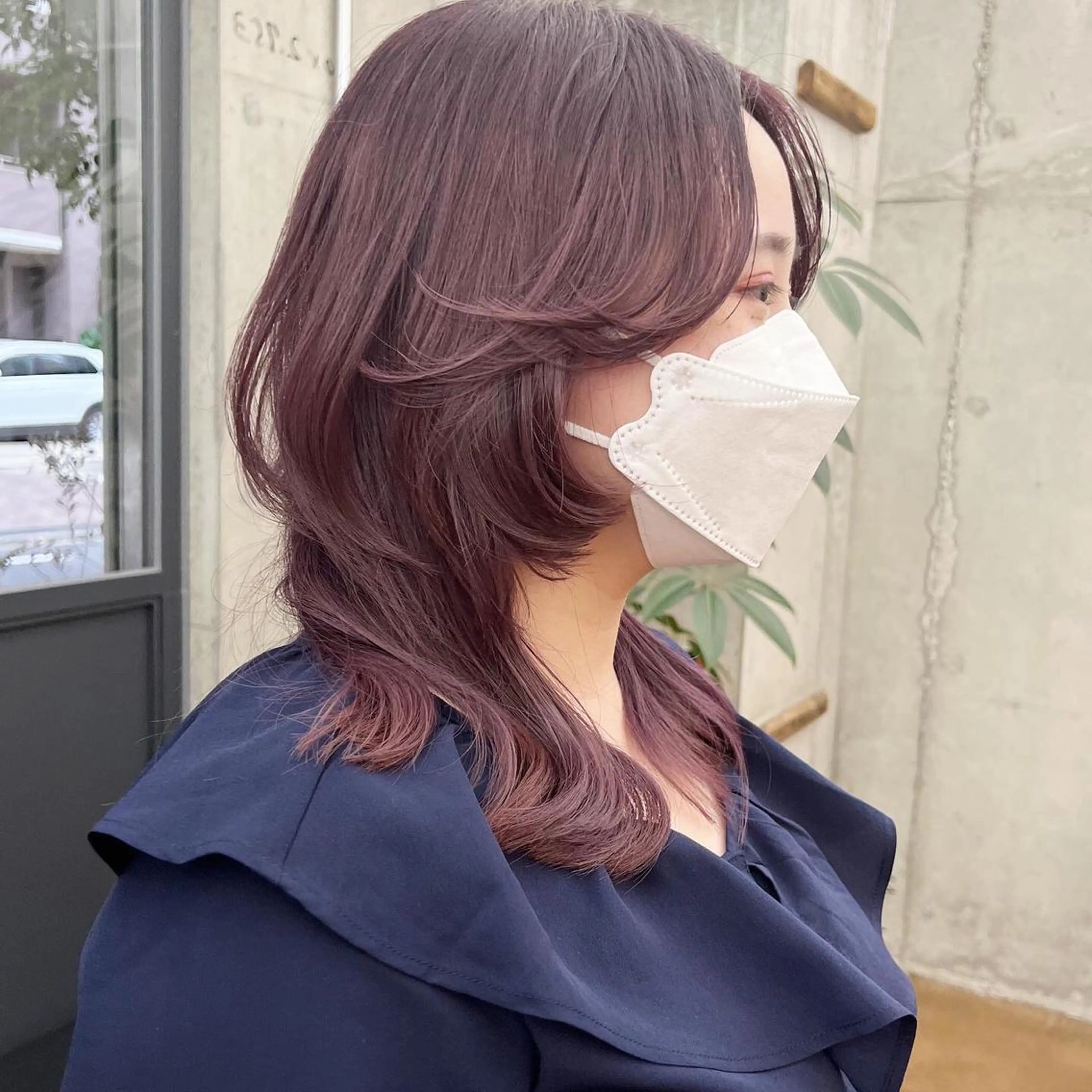 ミディアム カラー アッシュ ブリーチ ピンクカラー ピンクアッシュ レイヤーカット カット ヘアカラー トリートメント ヘアセット ✂︎ウルフ・ショート ✂︎MIKUNIのヘアスタイル