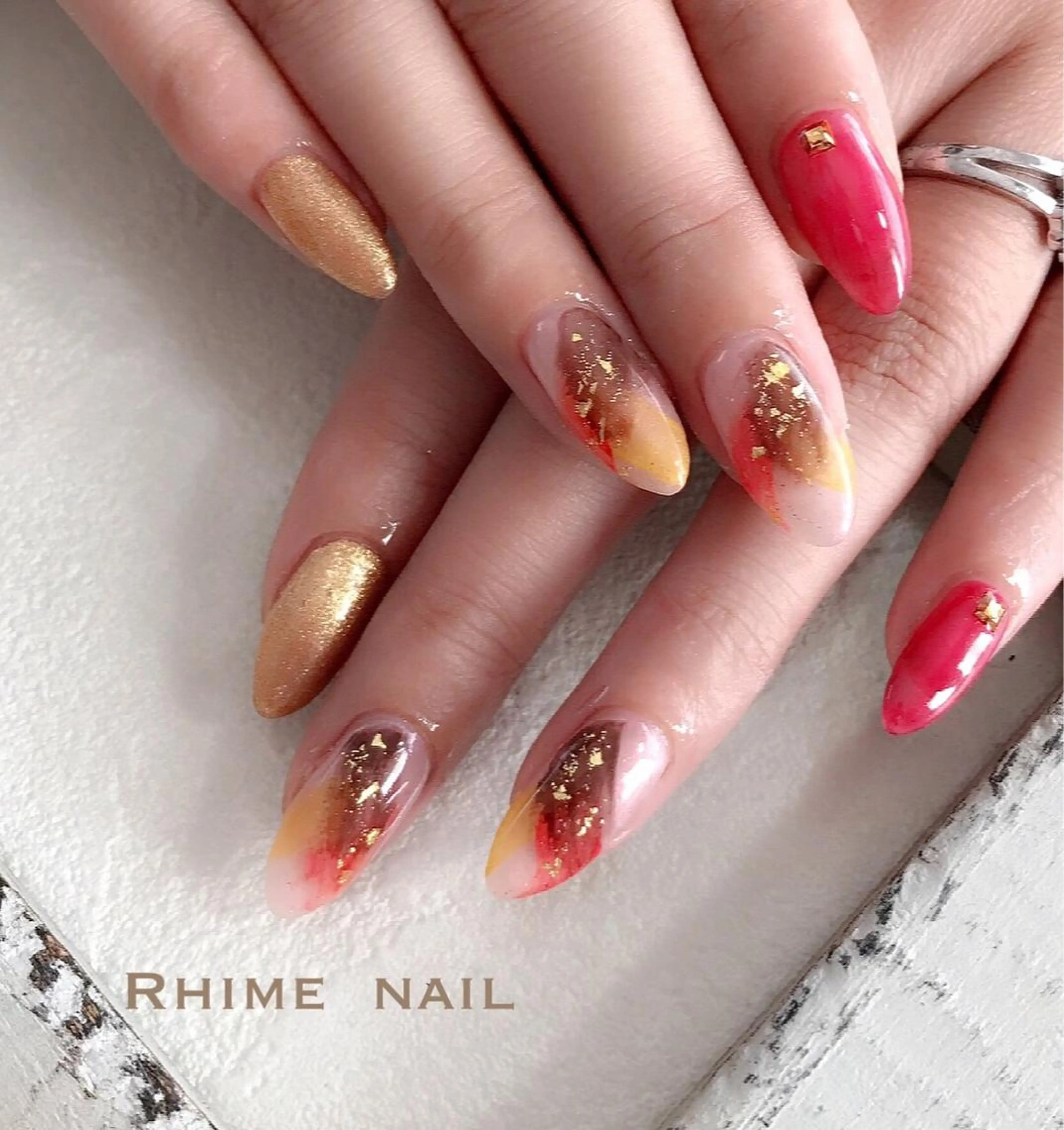 ネイル ニュアンスネイル Rhime nail ライムネイルのネイルデザイン