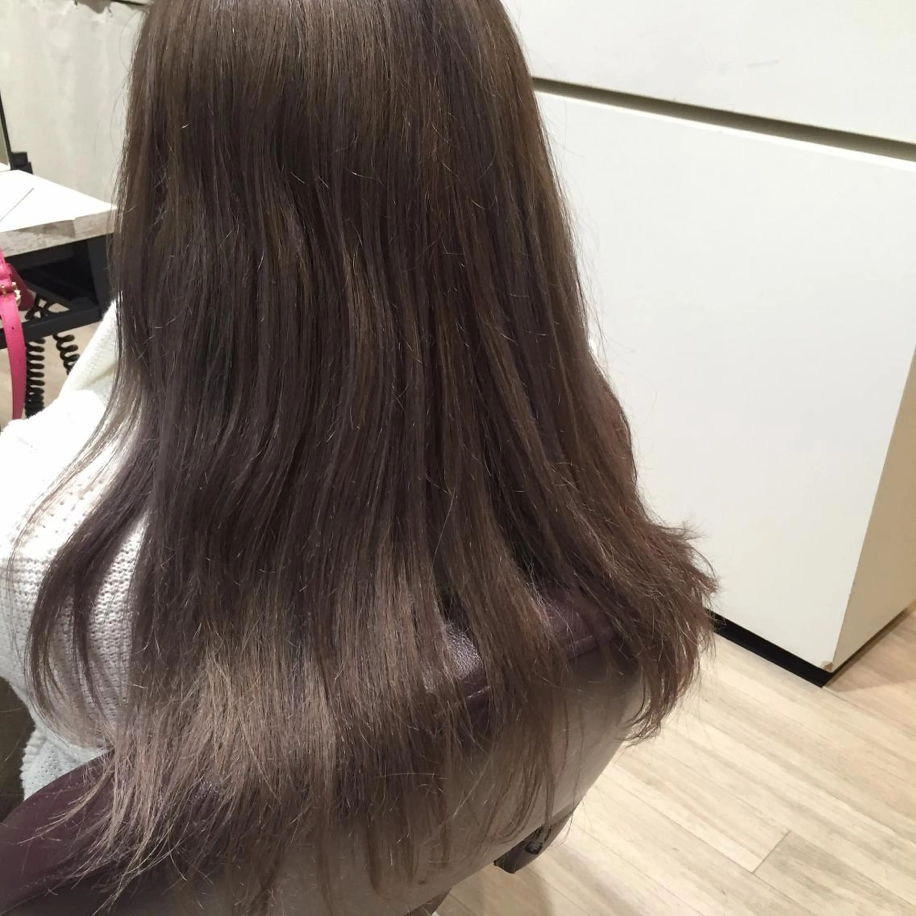 ロング カラー アッシュ ブリーチ ダブルカラー ピンクカラー ピンクアッシュ 菅井 敏樹のヘアスタイル
