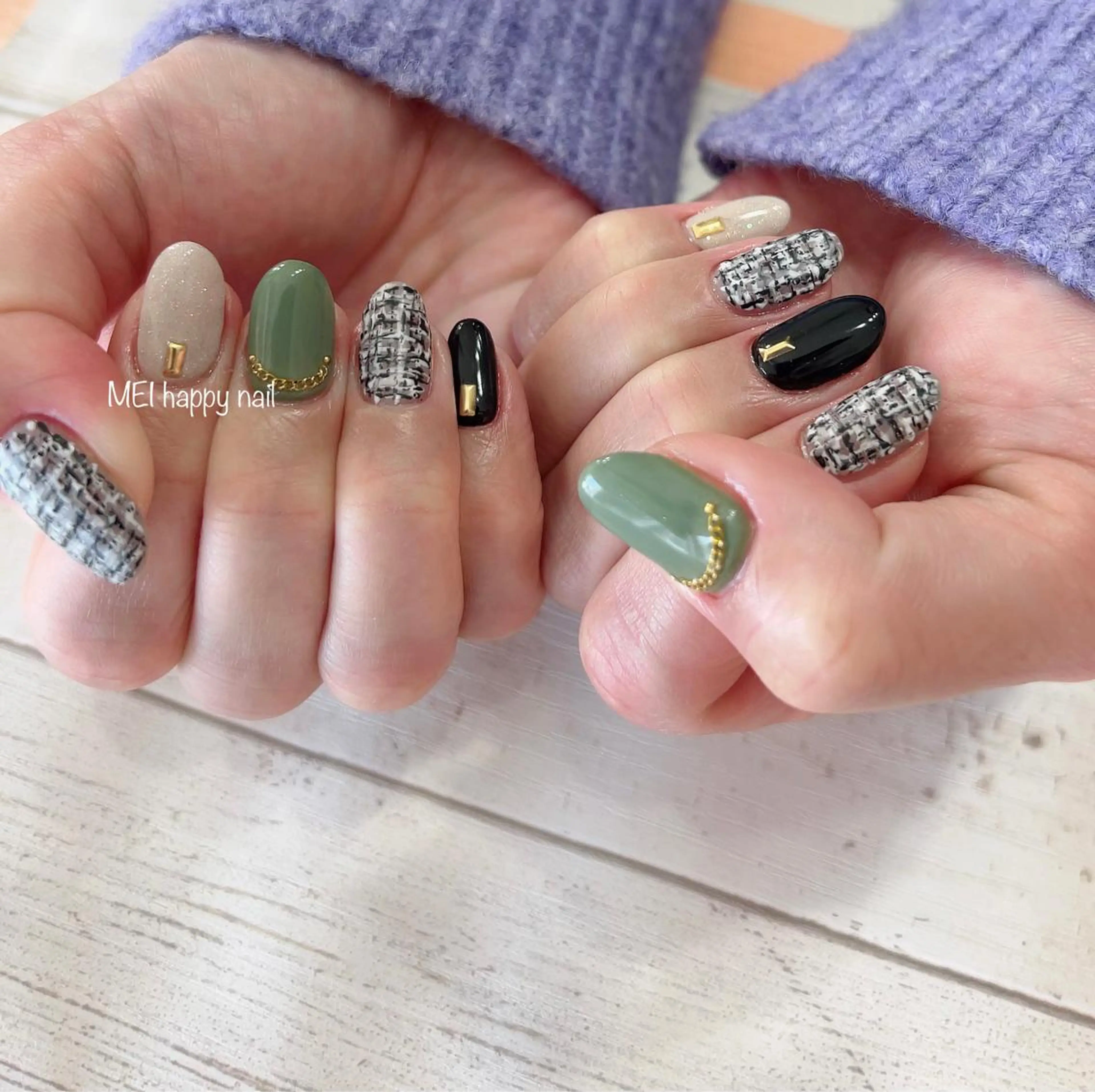 ネイル 北浦和 自爪育成ケアのネイルデザイン