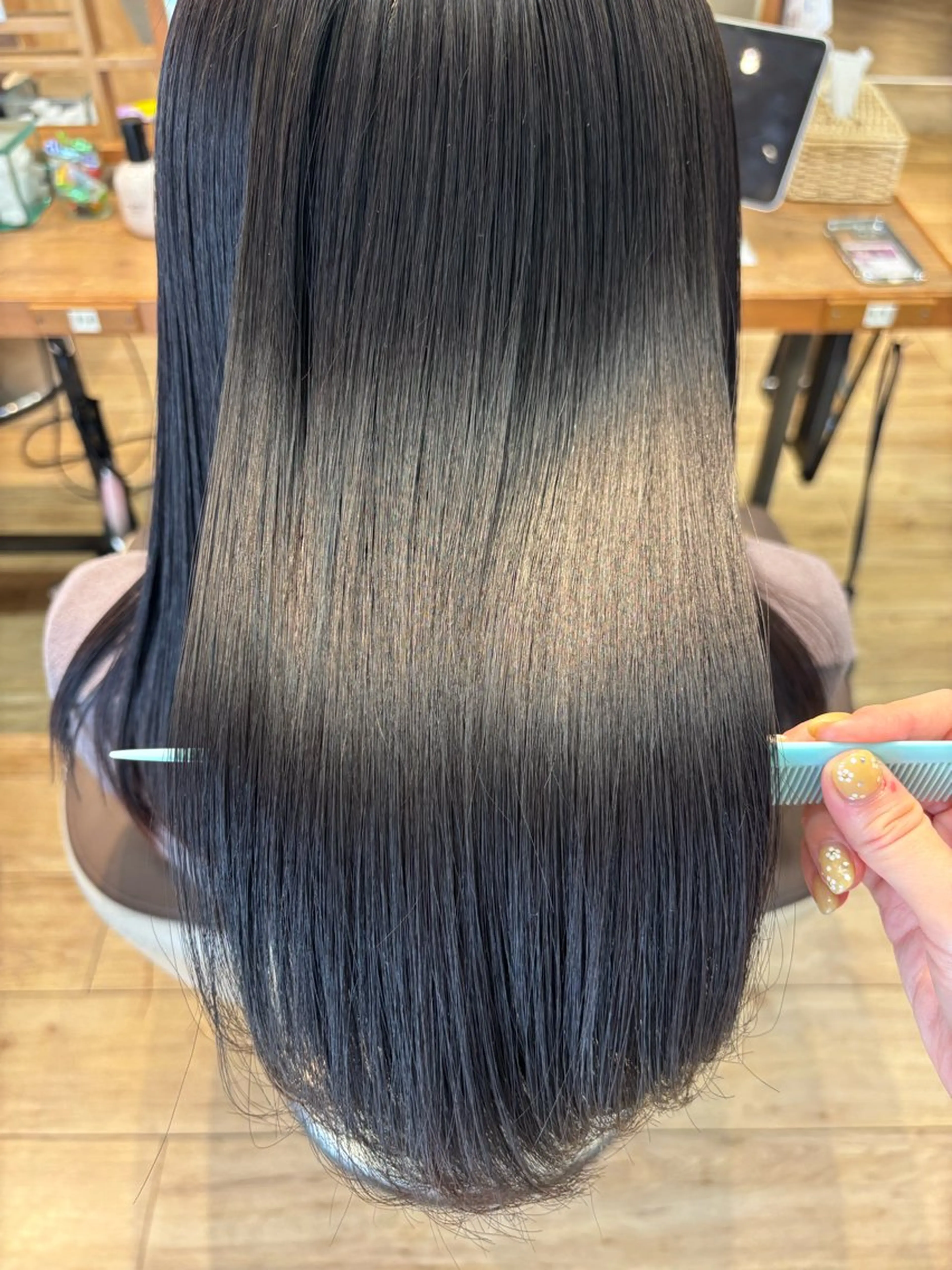 セミロング カット 縮毛矯正 ゆうこ🍀髪質改善/ ストレート/艶カラーのヘアスタイル