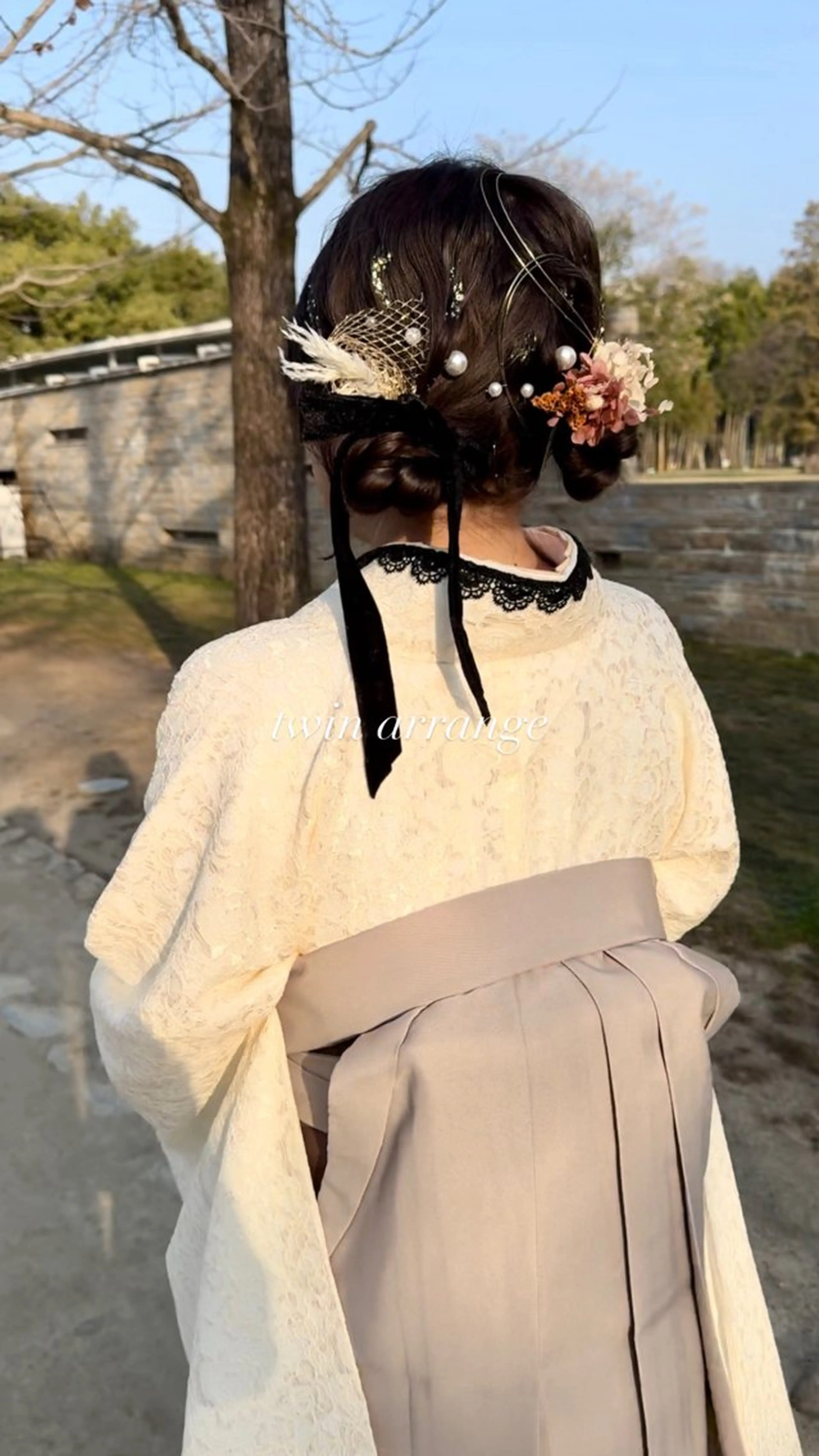 セミロング カラー お団子ヘア ブリーチ ブラウンカラー ダブルカラー ブリーチなしカラー ヘアセット Tim【ティム】所属・ヘアセット大募集 ˗ˋˏairiˎˊ˗のヘアスタイル