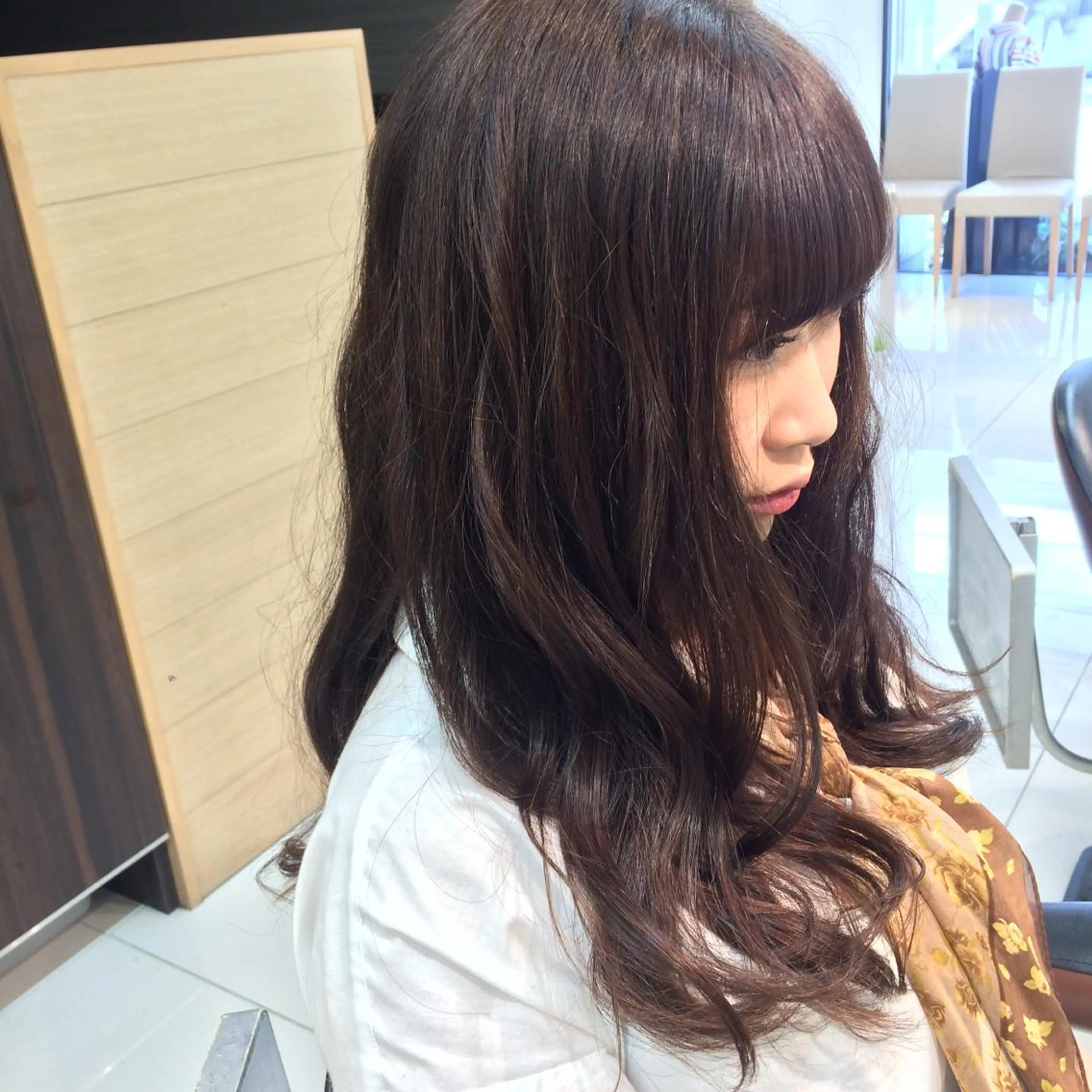 ロング カラー ブラウンカラー ピンクカラー ロング 岡本 拓朗のヘアスタイル