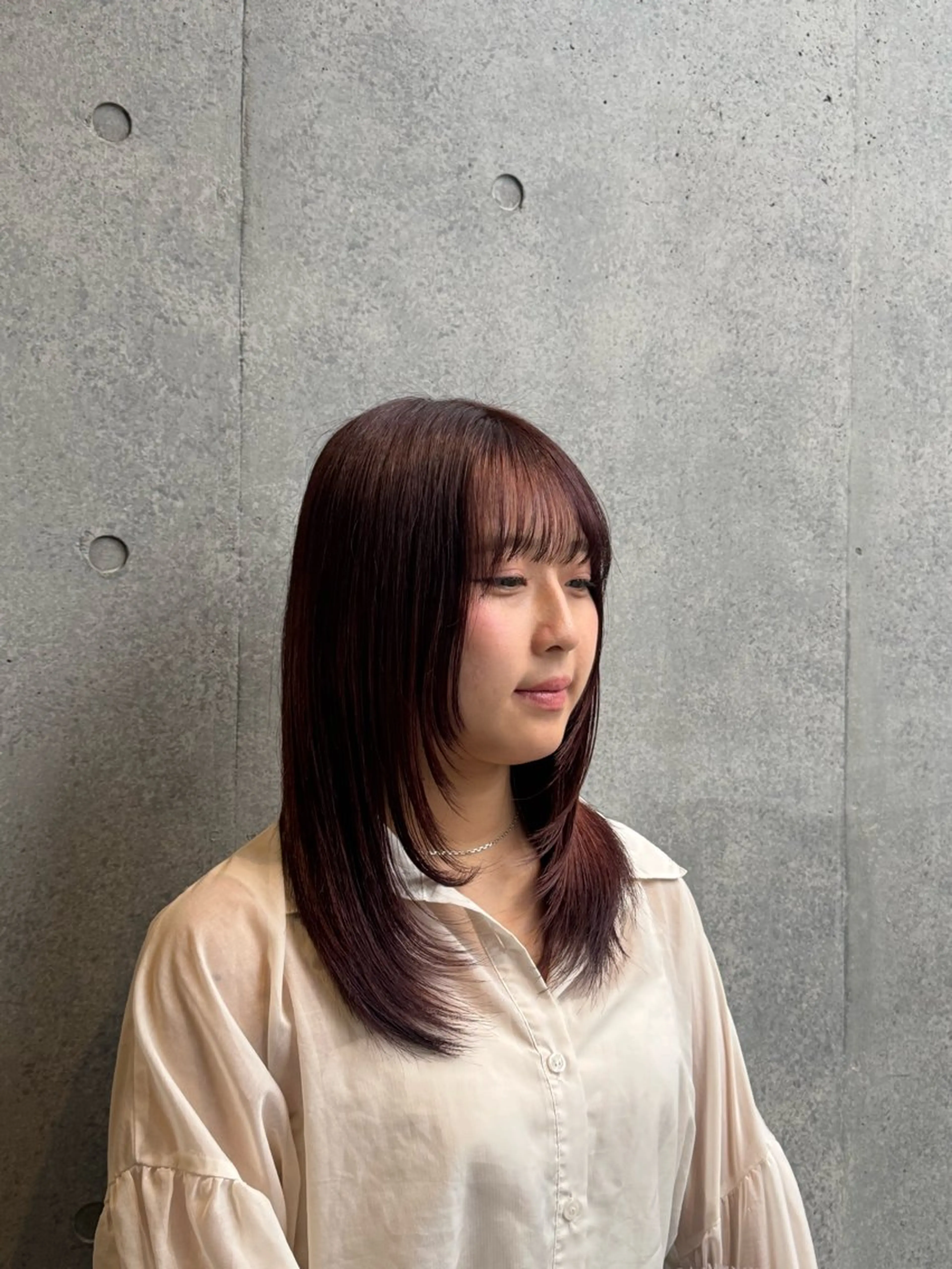 セミロング カット 艶髪/ボブ/ レイヤー/まい🪽のヘアスタイル