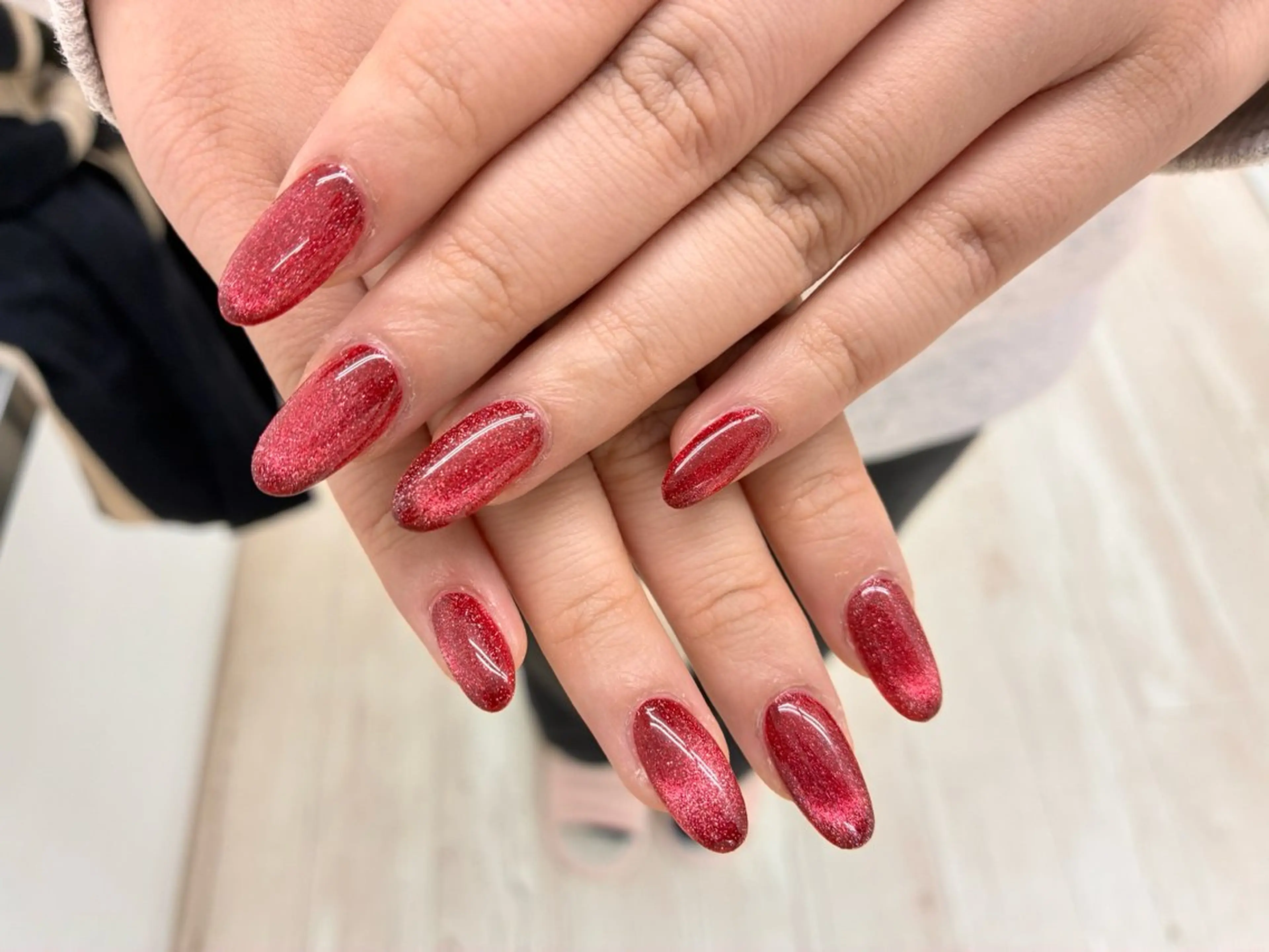 【チップ長さ出し】ワンカラー ／ラメグラ　オフ別途￥550の写真