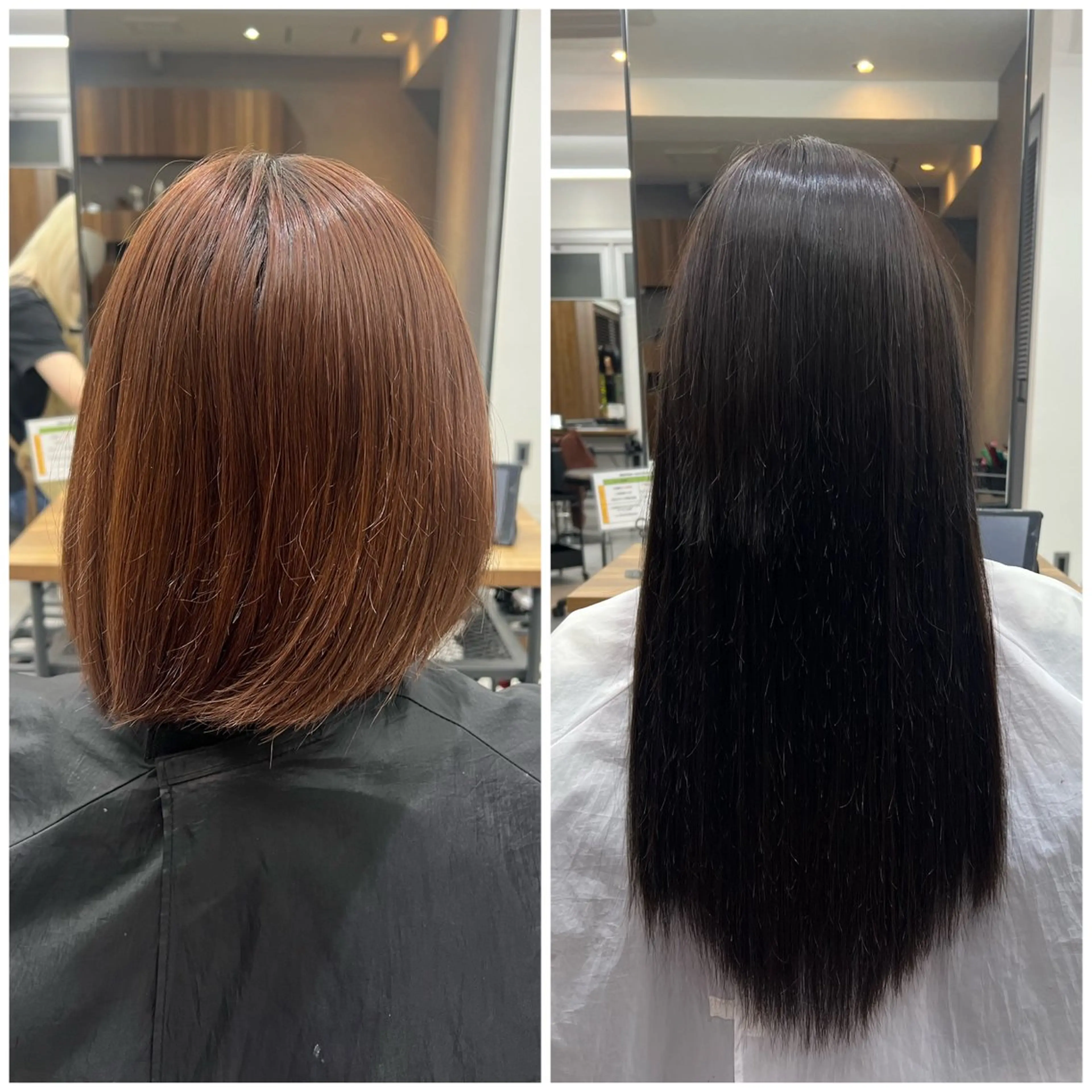 ロング カラー シールエクステ ブラウンカラー ダークブラウン エクステ ロング ショート/ウルフ カットモデル募集のヘアスタイル