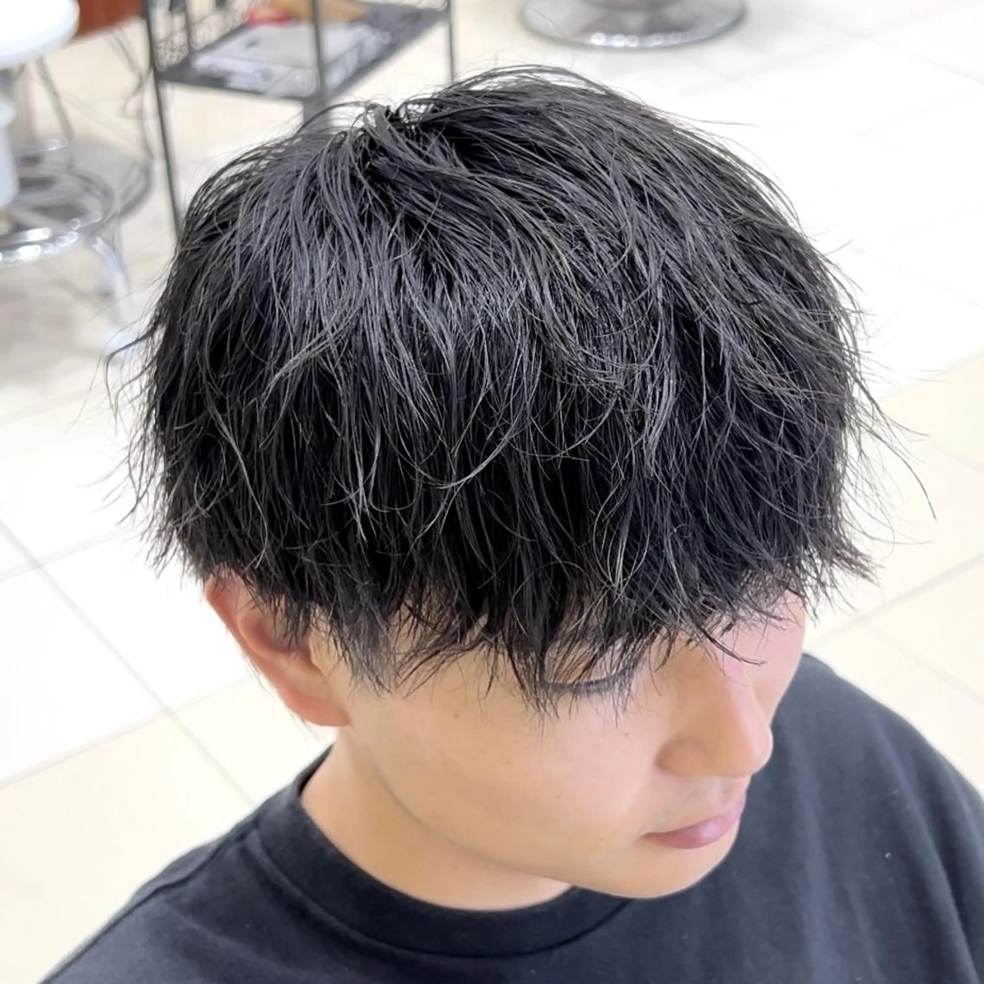 パーマ メンズ マッシュウルフ マッシュ メンズパーマ メンズウルフカット ウルフカット カット パーマ メンズ特化/勝田駅/ 佐和駅/鈴木輝瑠/のヘアスタイル