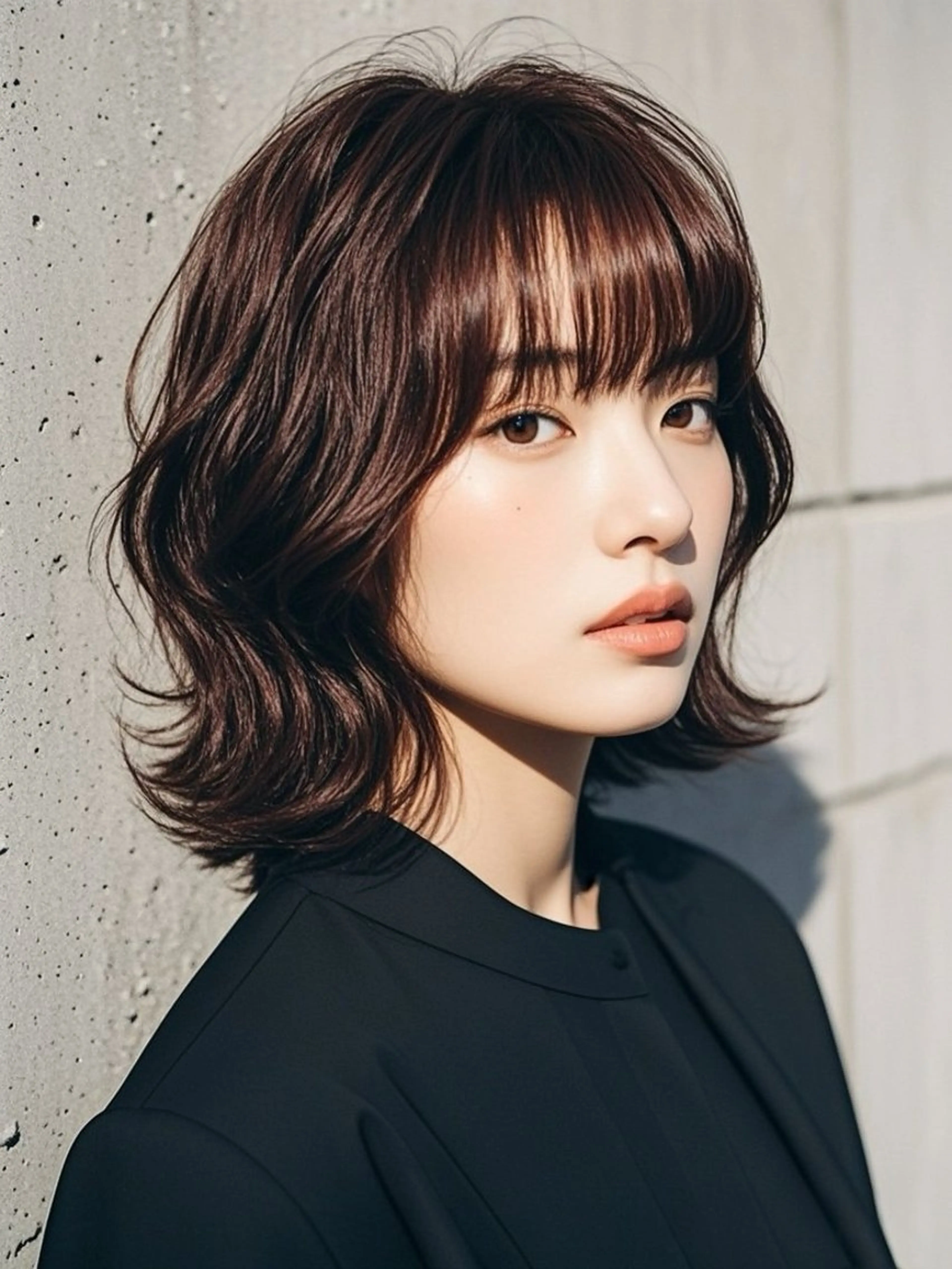 ミディアム ショートボブ ミディアムレイヤー ミディアムパーマ アッシュ ボブ カット ヘアカラー トリートメント ウルフカット 811 大阪梅田 ウルフのヘアスタイル