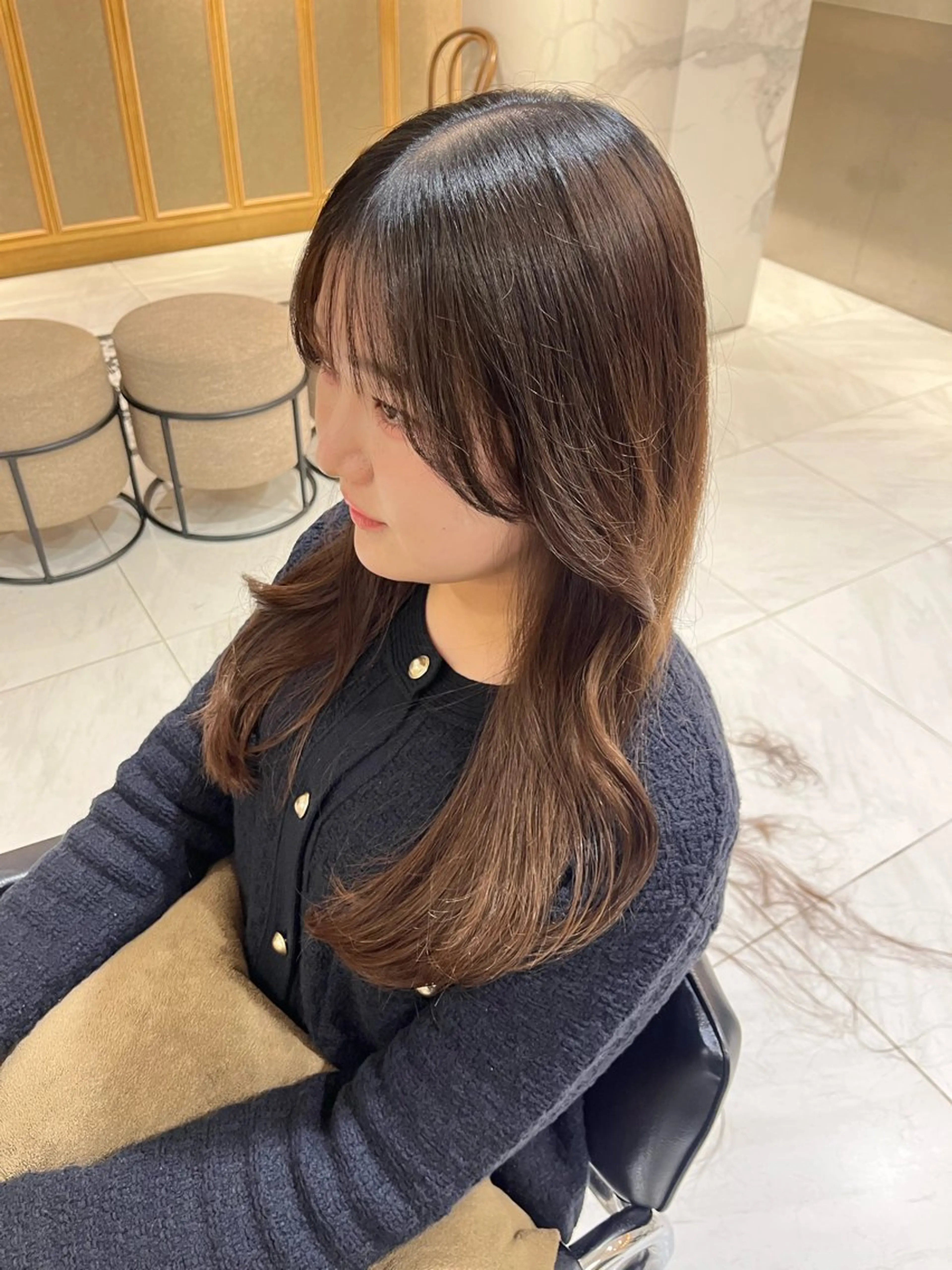 ロング ナミ🩶暗髪/暖色 ❤️/透明感/縮毛のヘアスタイル