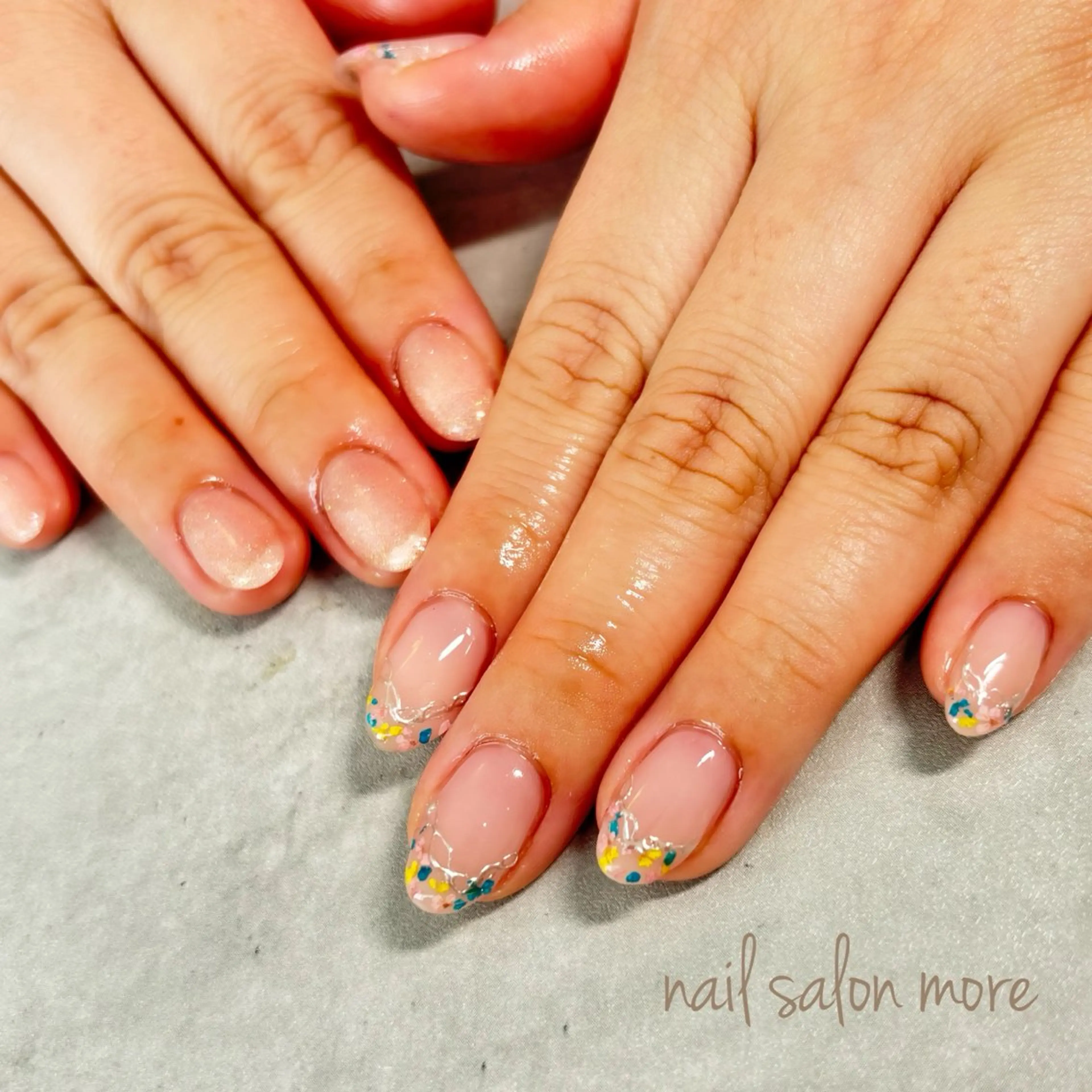 ネイル フラッシュネイル 春ネイル nail salon moreのネイルデザイン