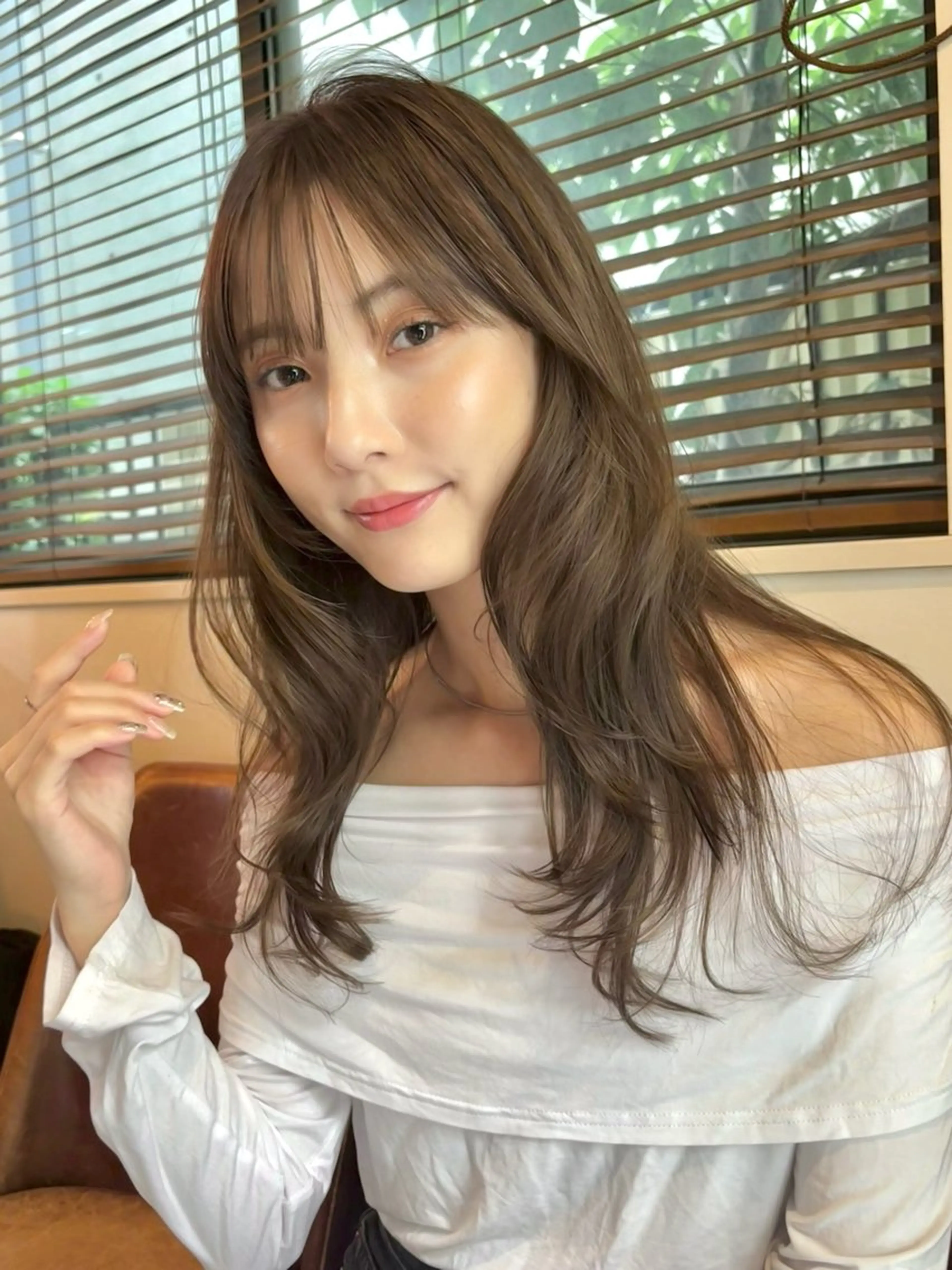 セミロング カラー パーマ カット ヘアカラー レイヤー/透明感/ ブリーチなし/わかなのヘアスタイル