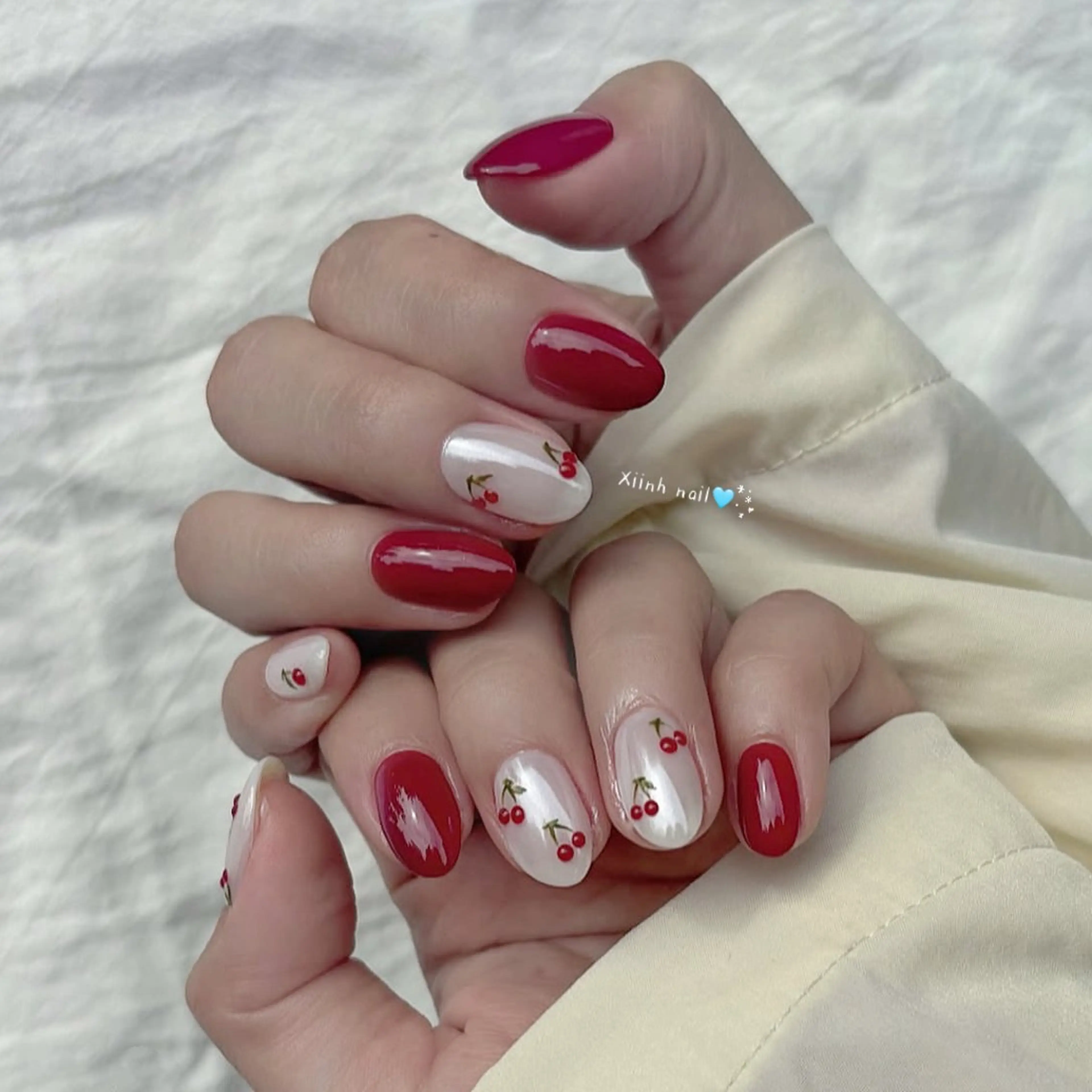 ネイル チークネイル 桜ネイル 長さ出し フットネイル ジェルネイル ハンドネイル XIINH NAIL SALONのネイルデザイン