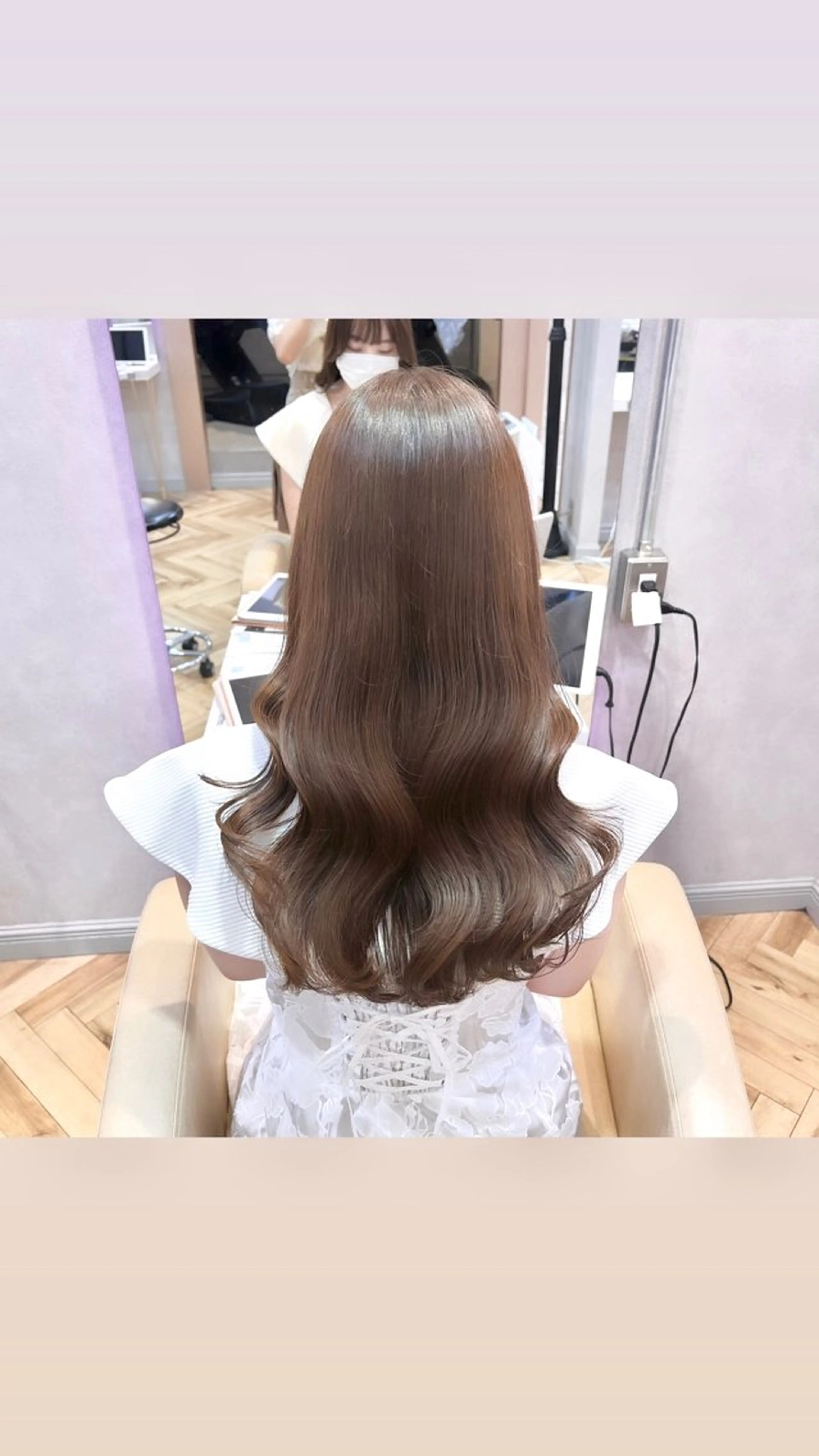 ロング カラー ヘアアレンジ アッシュ ベージュカラー オレンジ 顔周りカット 韓国風ヘア カット ヘアカラー トリートメント ヘアセット 前髪/ 顔周り/とばみかのヘアスタイル
