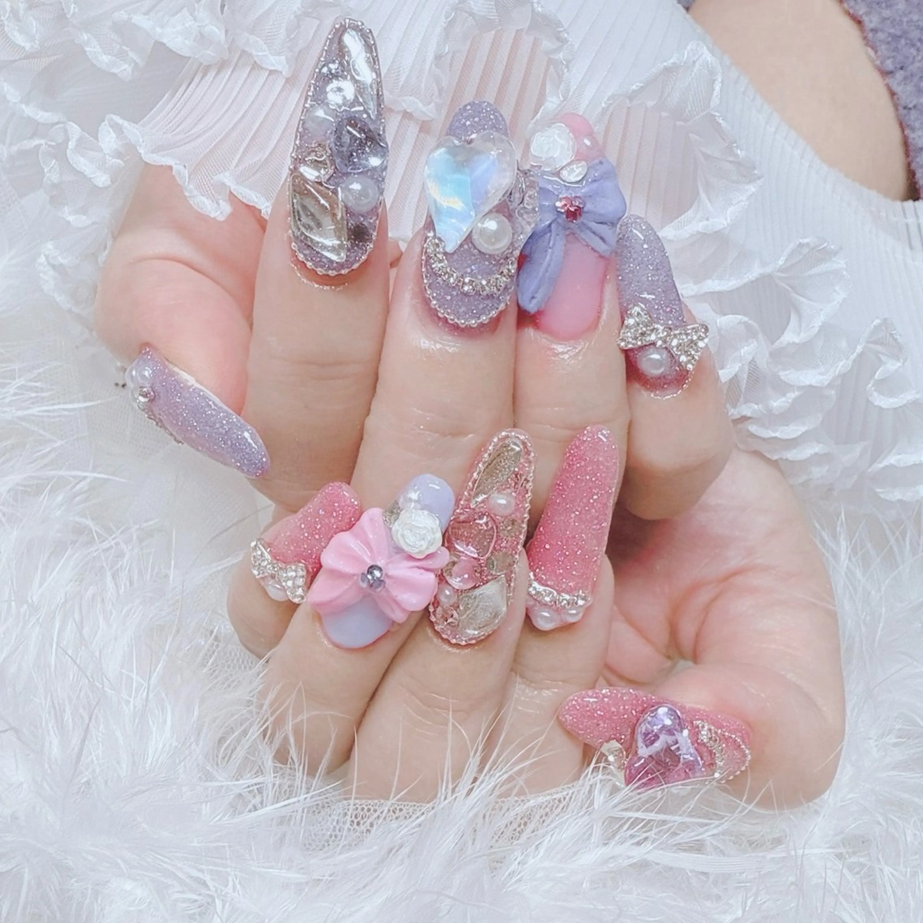 ネイル ガーリー 持ち込み ハンドネイル Nail lieNのネイルデザイン