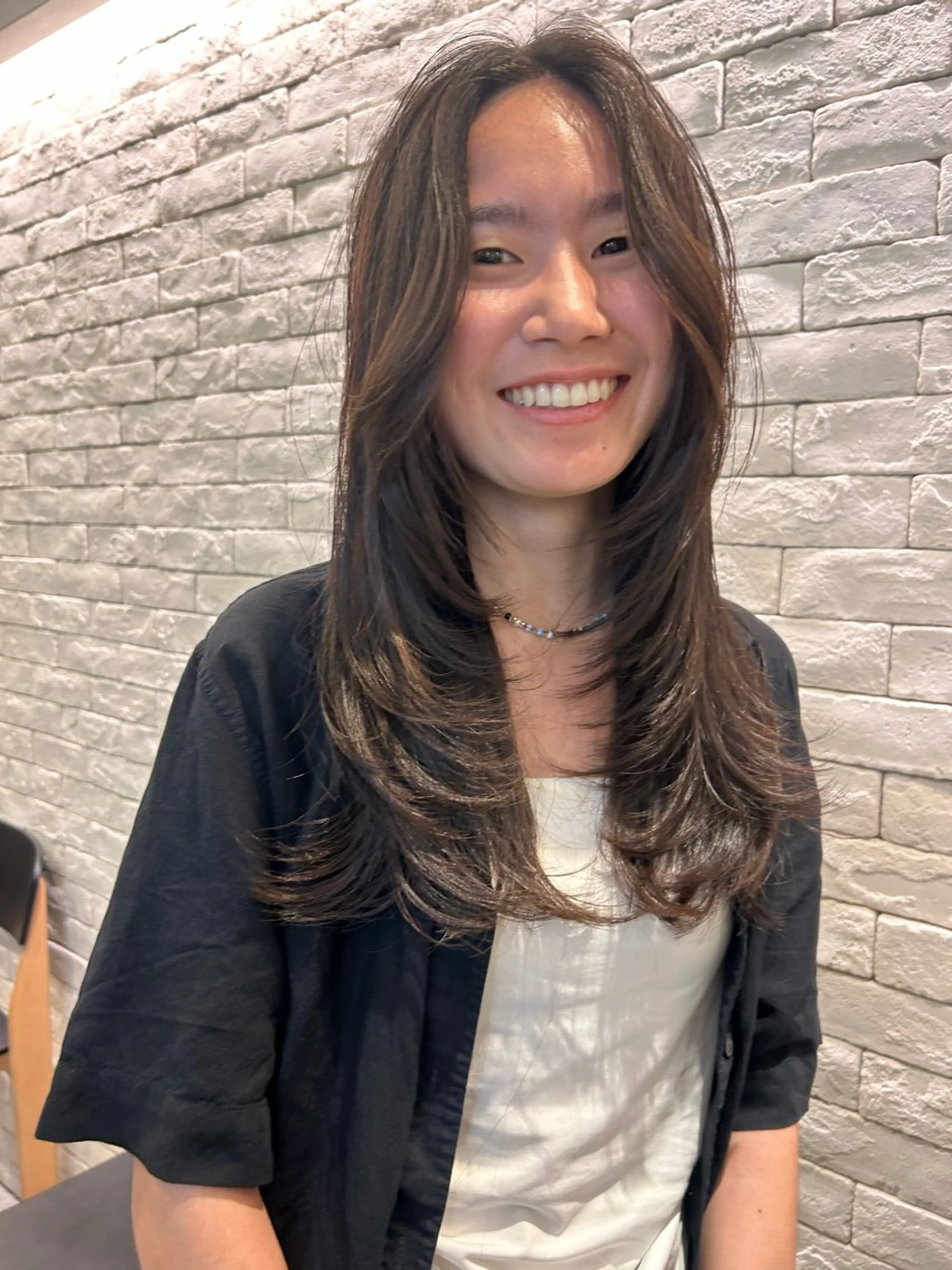 ロング 顔まわりレイヤー レイヤーカット 似合わせcut ◎ 倉橋実咲のヘアスタイル