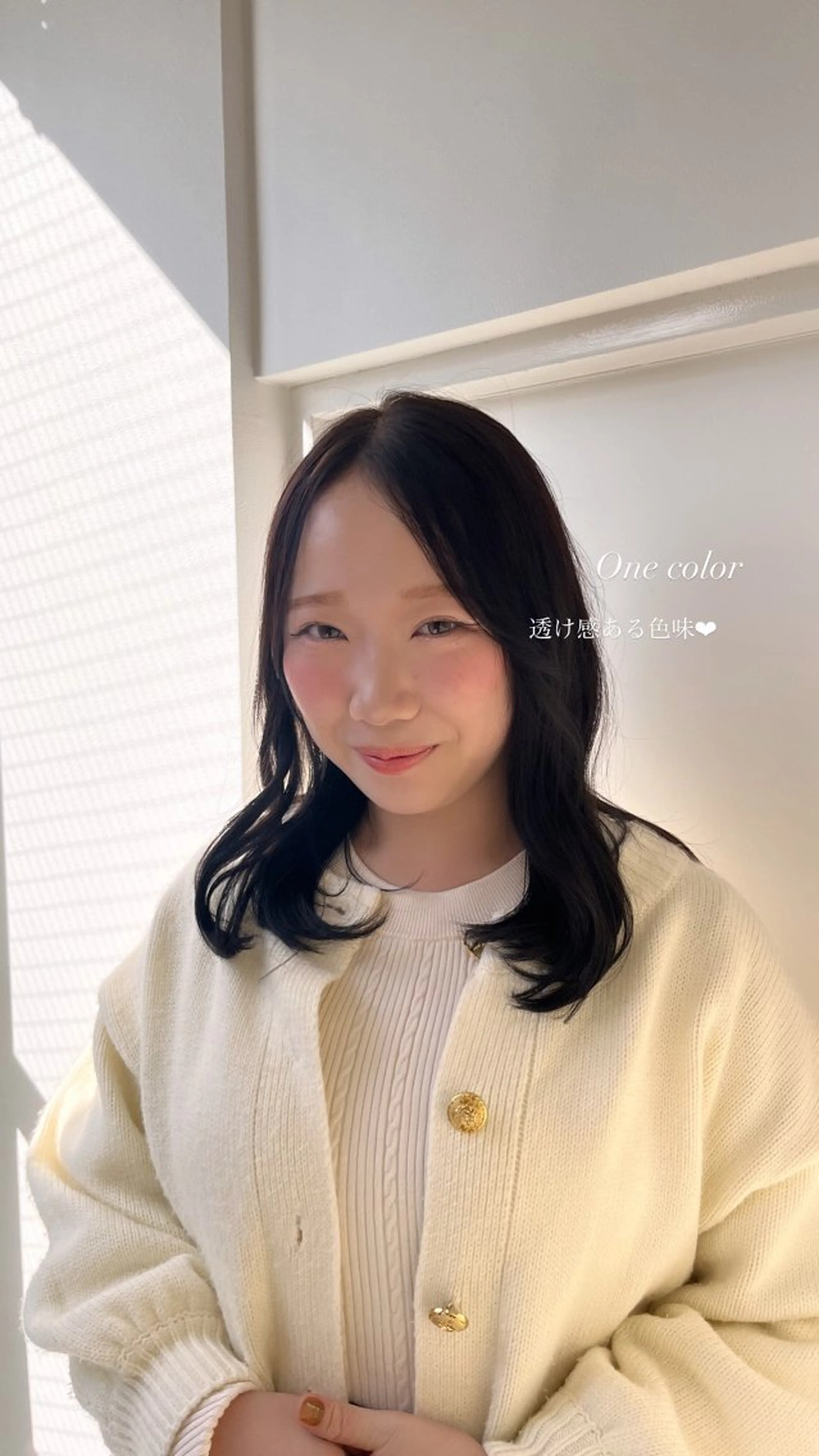 セミロング ヘアカラー トリートメント ♡ナチュラルガーリー ♡ベージュ♡RINAのヘアスタイル