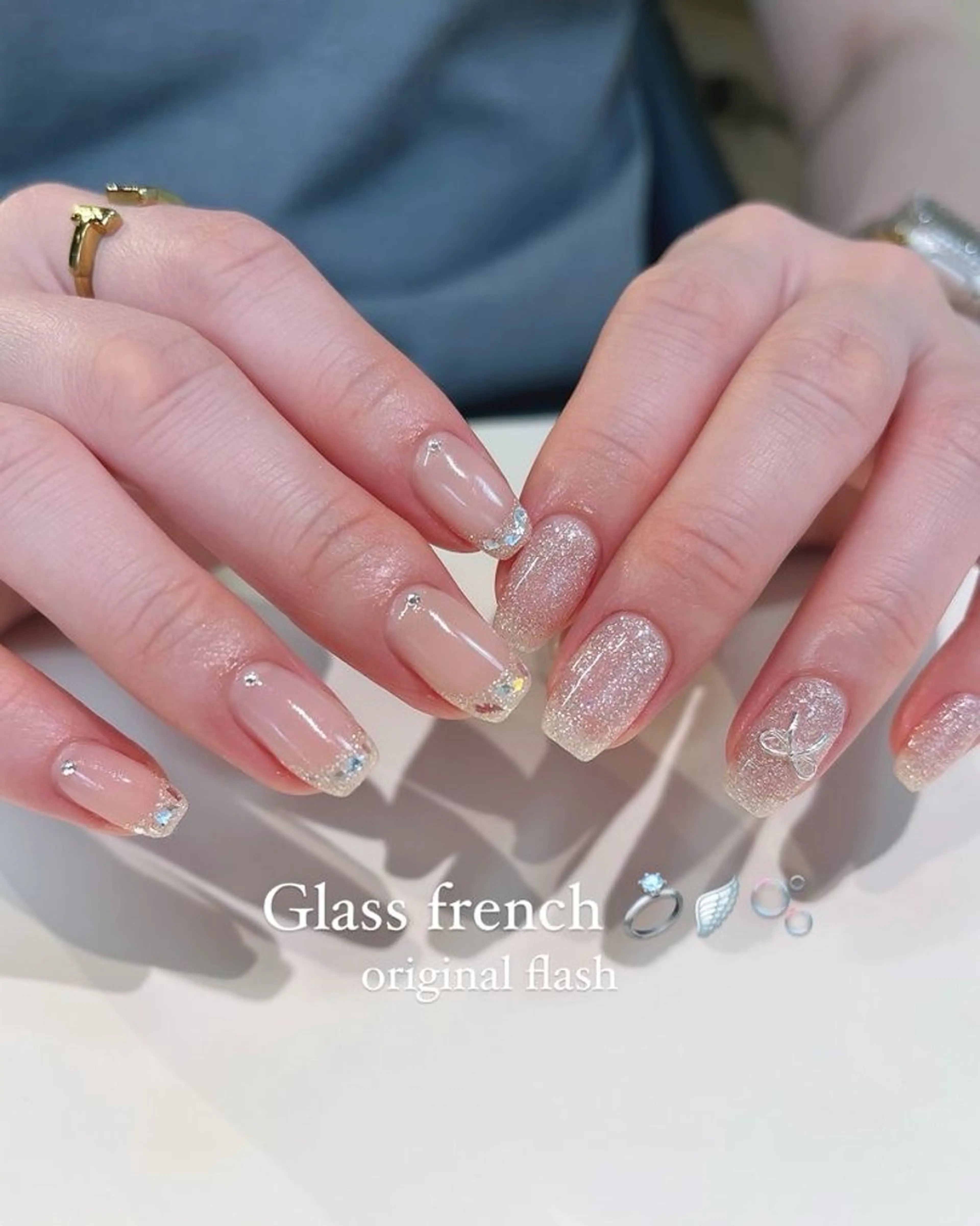 ネイル ワンカラーネイル ハンドネイル 波 なみのネイルデザイン