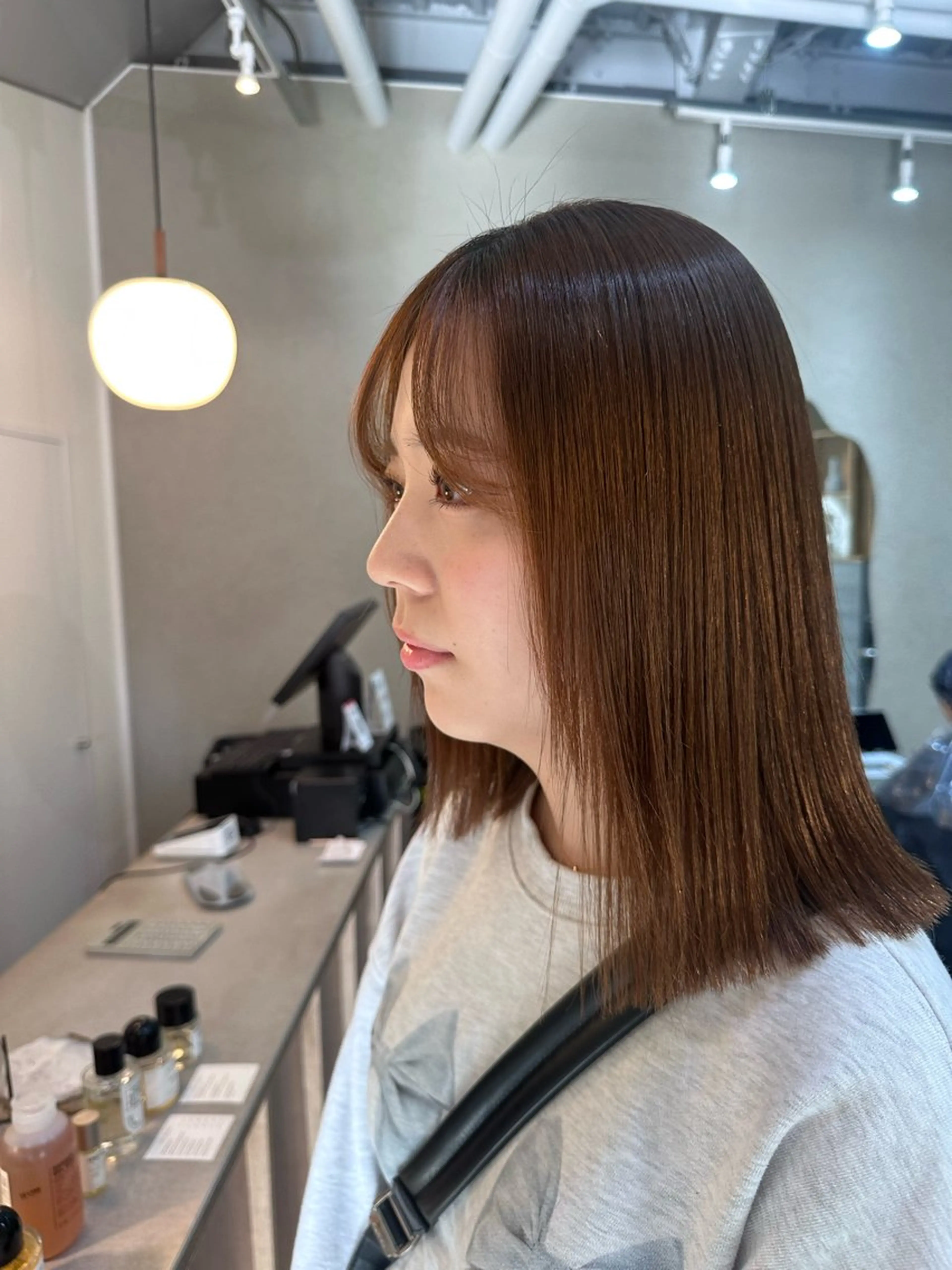 ミディアム 縮毛矯正 トリートメント Shiro RENのヘアスタイル
