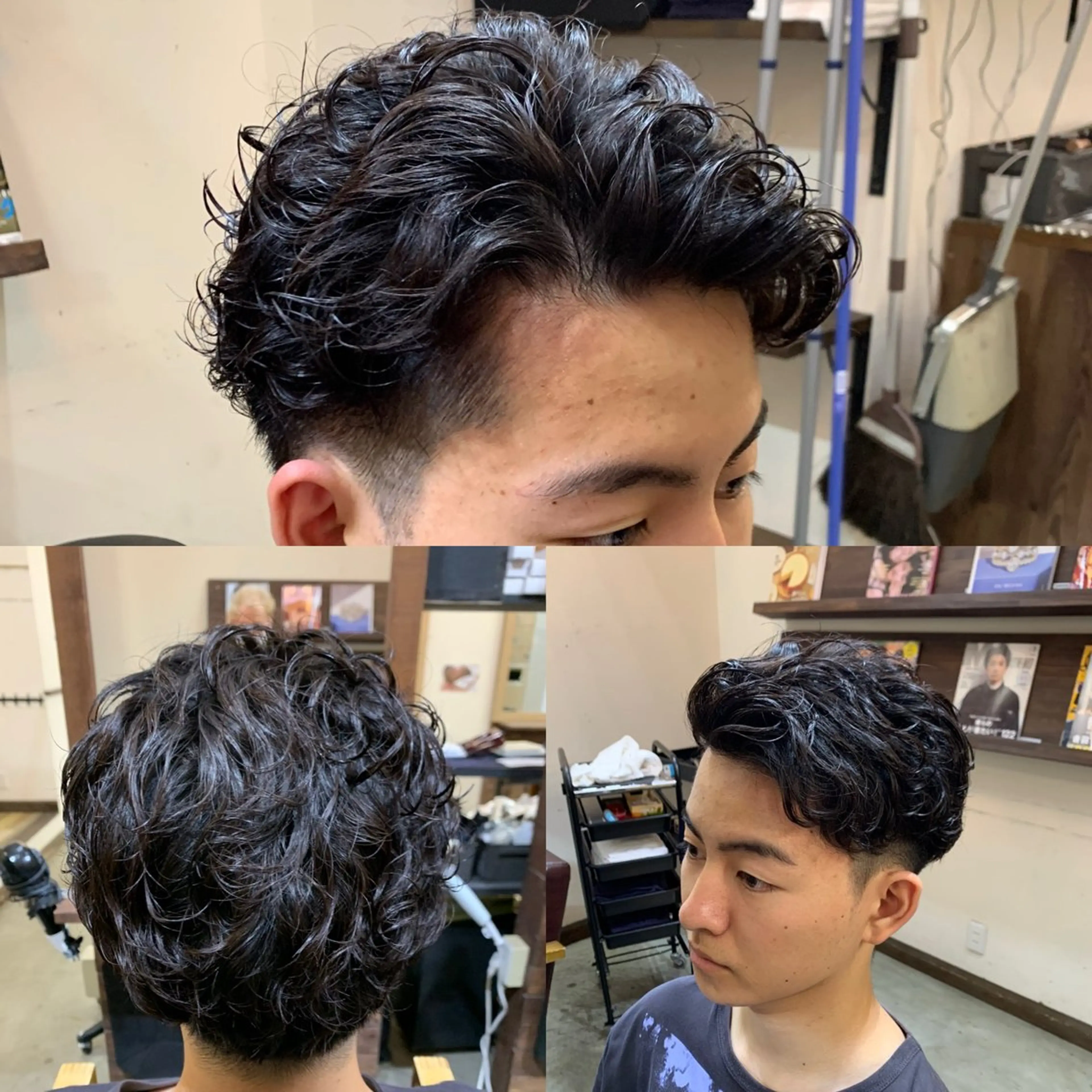 ショート カラー パーマ メンズ カット パーマ 池田達也anyhow /店長のヘアスタイル