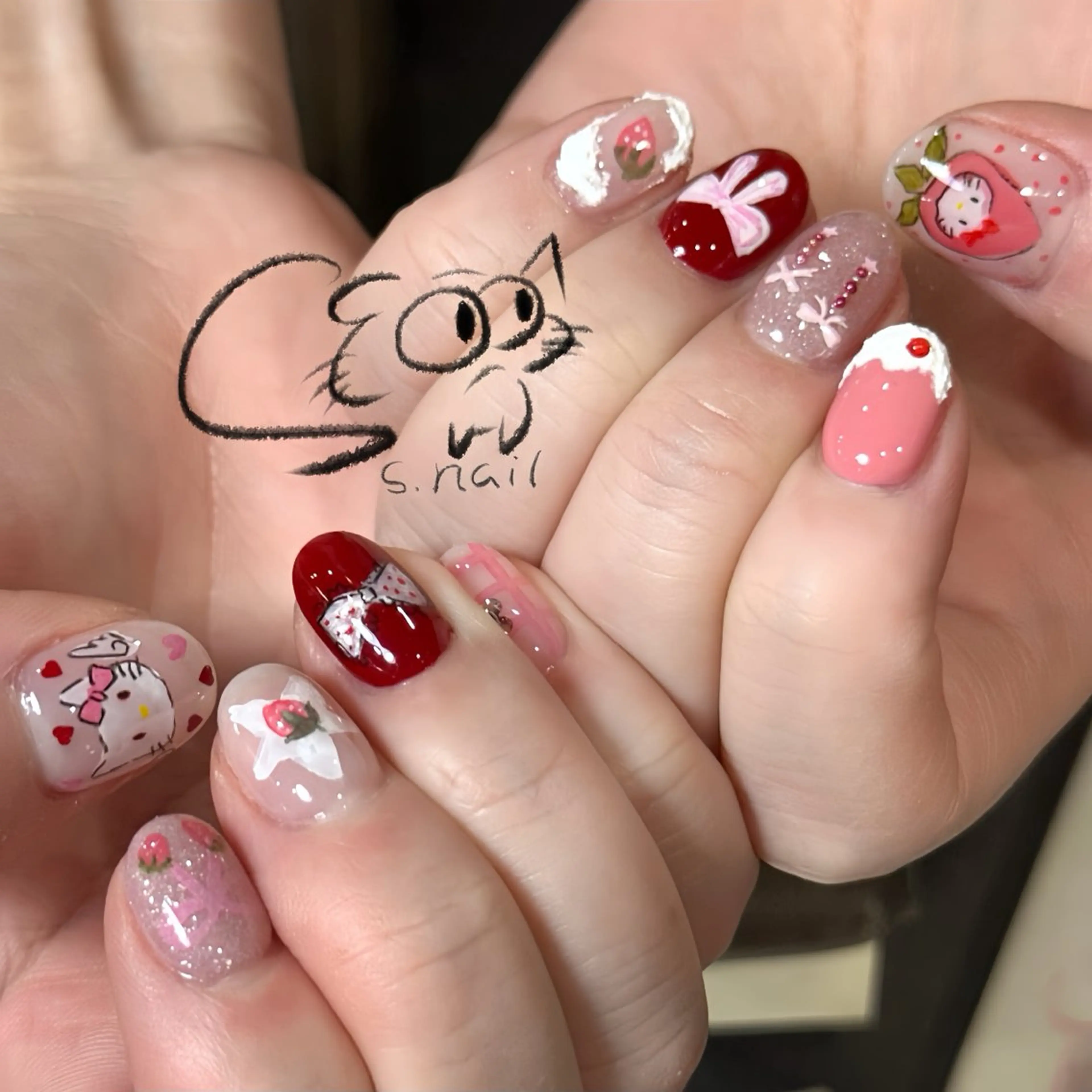 ネイル チークネイル フレンチネイル グラデーション マグネットネイル ワンカラーネイル S.nail _のネイルデザイン