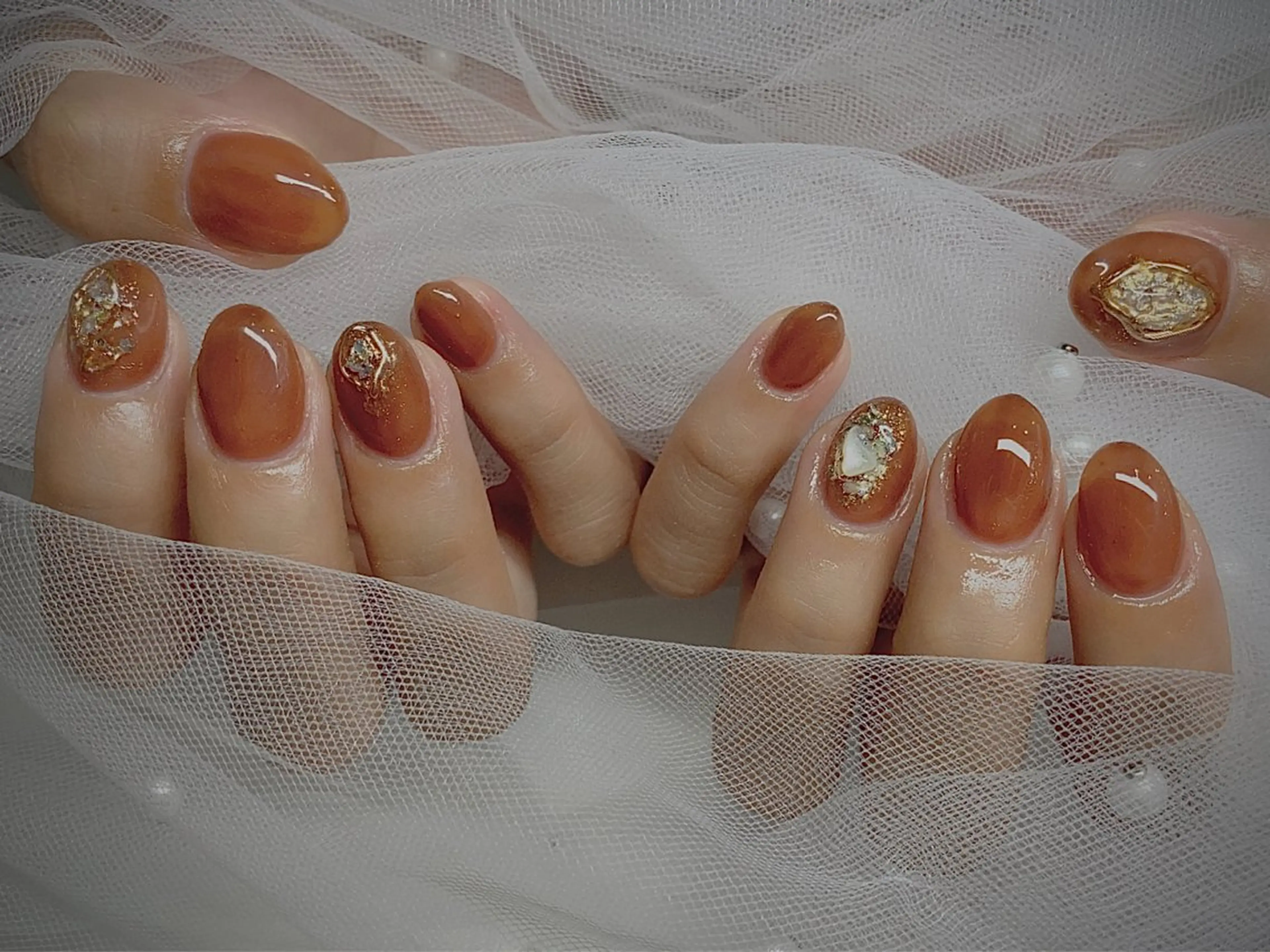 ネイル I-nailロング /ワンホン/キラキラのネイルデザイン