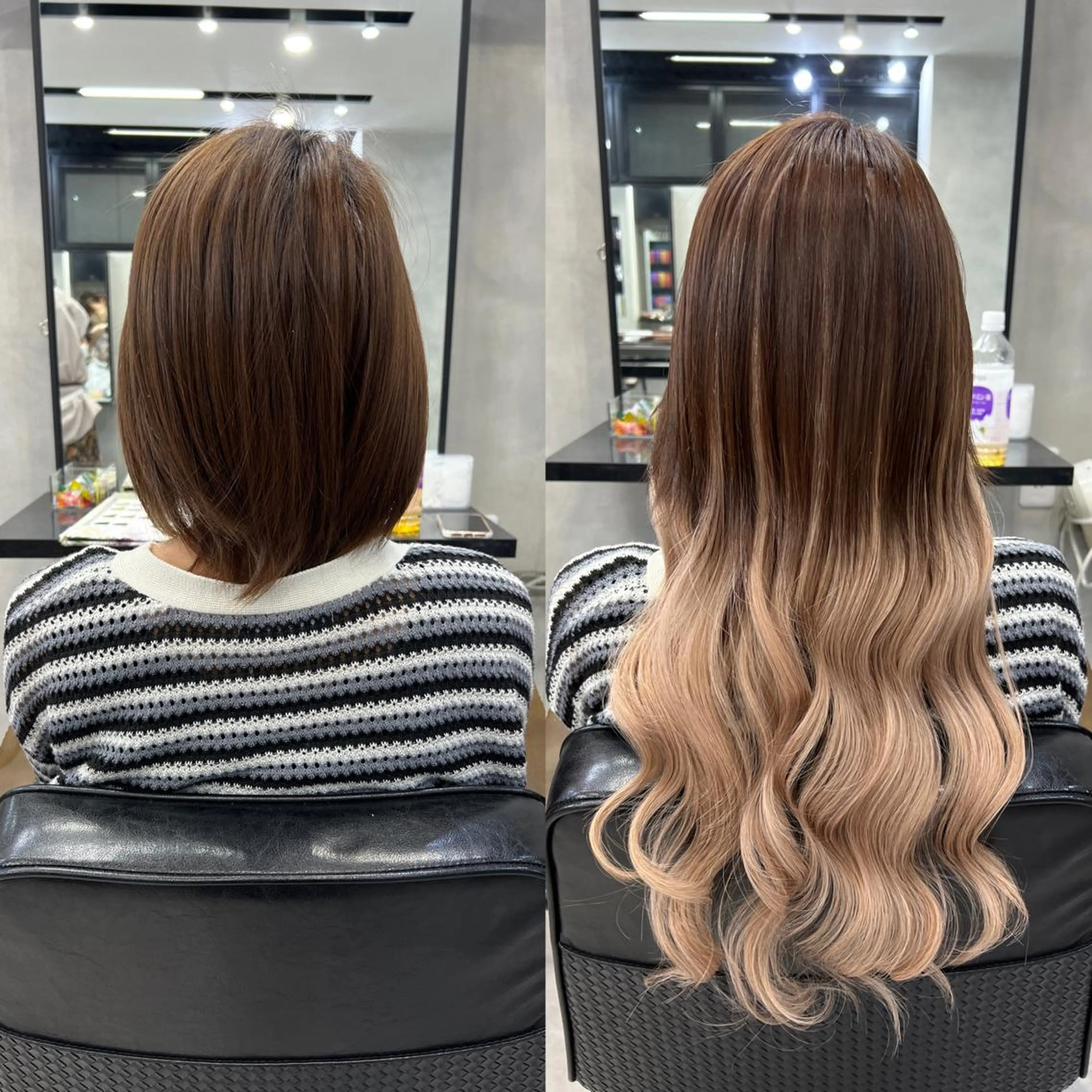 ロング カラー ヘアアレンジ シールエクステ アッシュ バレイヤージュ ベージュカラー ブリーチ カット ヘアカラー エクステ ar+ ❤︎ maiのヘアスタイル