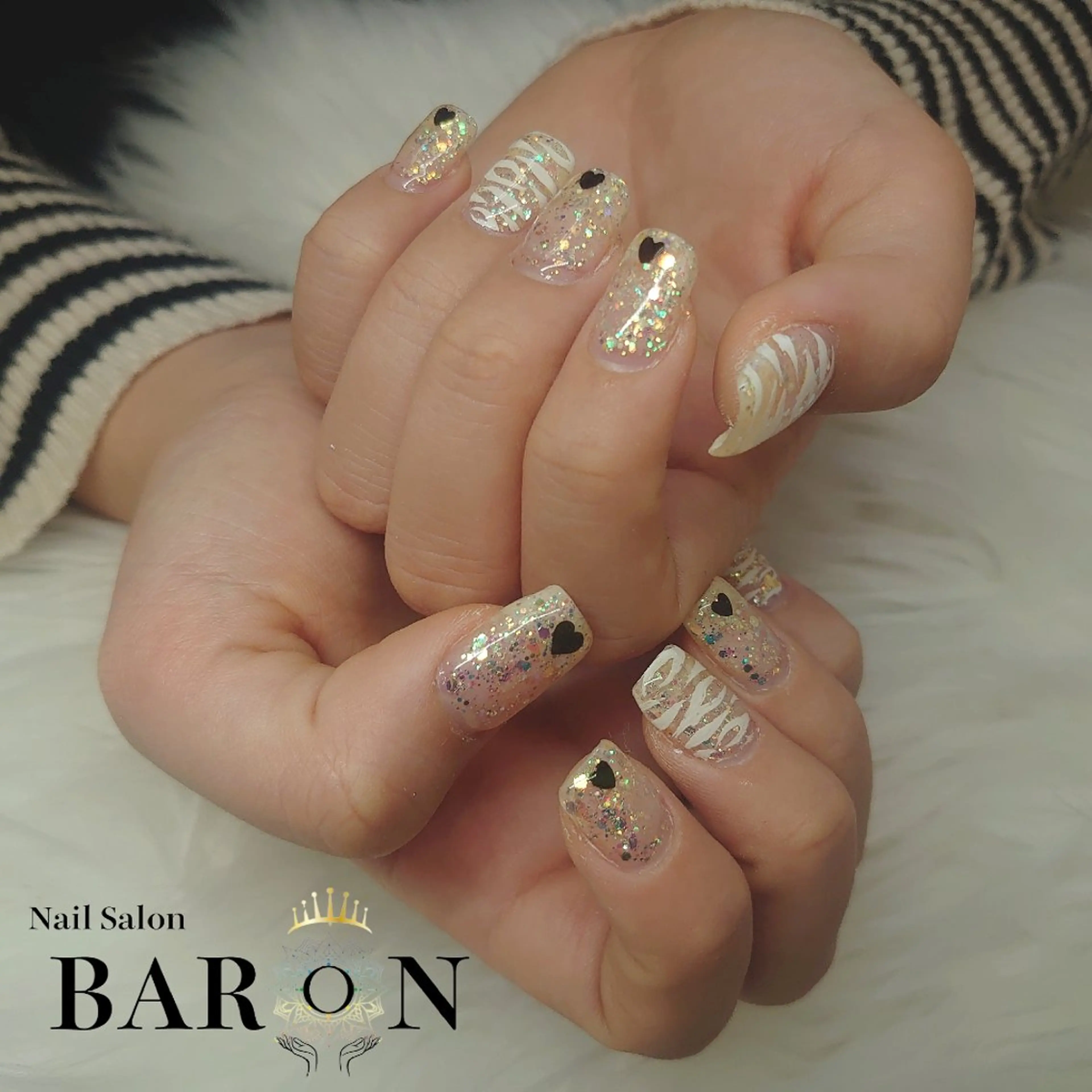 ネイル アニマル柄 ラメ(グリッター) 持ち込み ♛BARON♛ AOIのネイルデザイン